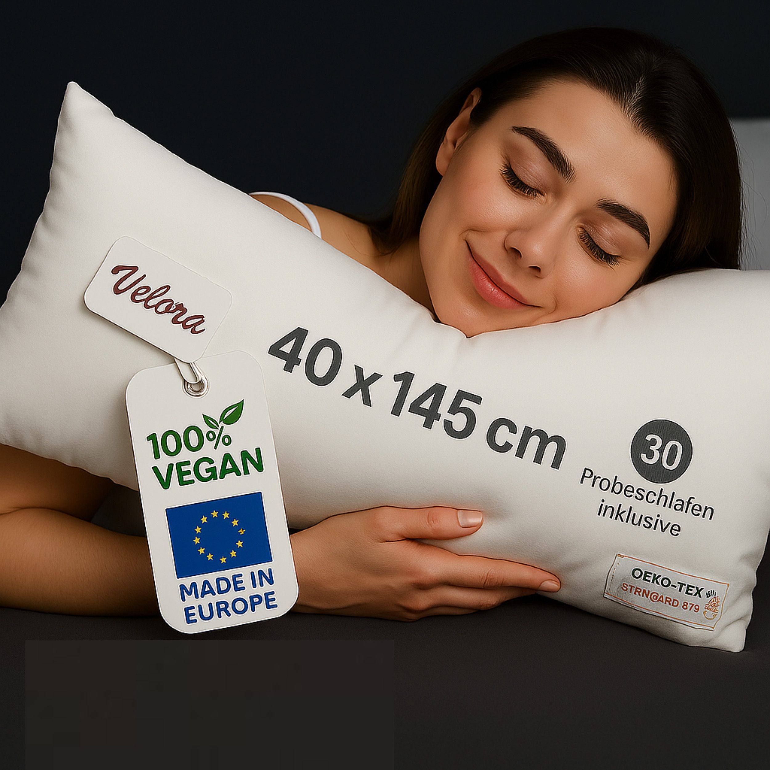 VELORA Seitenschläferkissen Seitenschläferkissen 40x145 Schwangerschaftskissen Bauchschläferkissen, Erholungs-Set, 1-tlg., Erholung in der Schwangerschaft