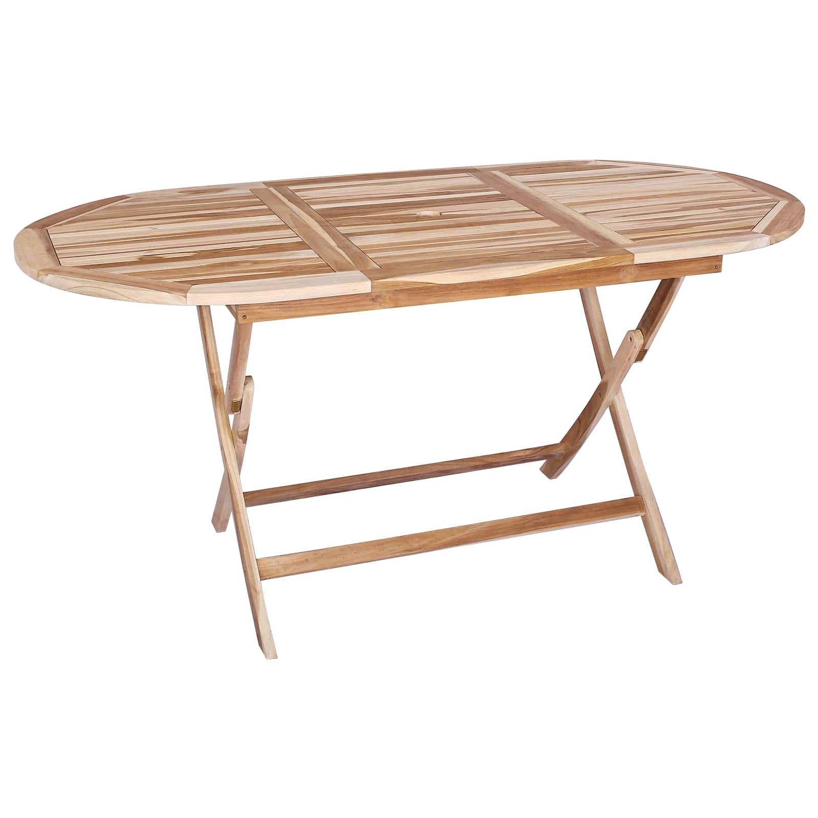 vidaXL Gartentisch Klappbarer Gartentisch Natur 160 x 80 x 76 cm Massivholz (1-St)