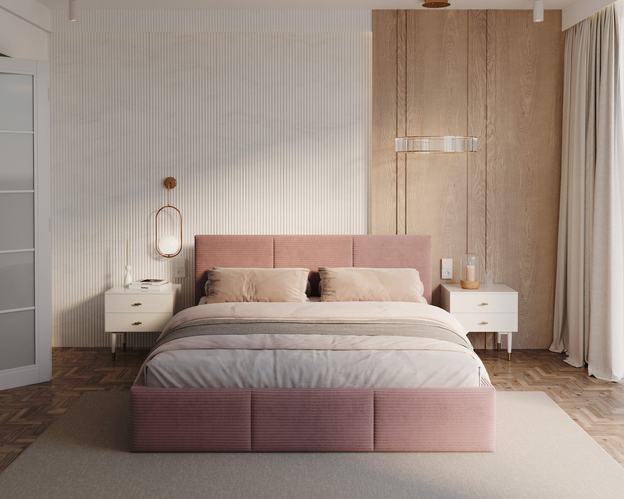 thematys Polsterbett mit Bettkasten & Lattenrost – Stauraumbett Cord 120x200–180x200 (Optional mit 28 cm H3/H4 Taschenfederkern oder 23 cm Taschenfederkern-Matratze H2)