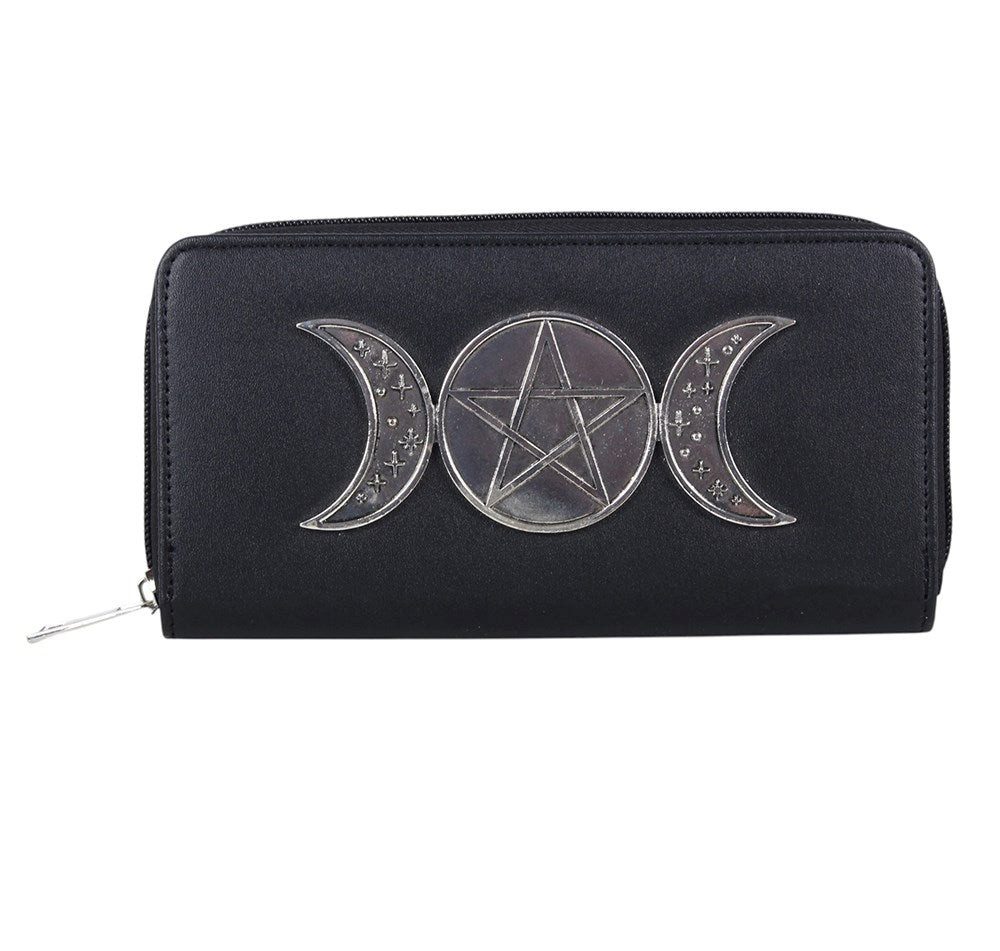 Something Different Geldbörse Triple Moon Gothic Pentagramm Geldbörse – Schwarz Spellbound