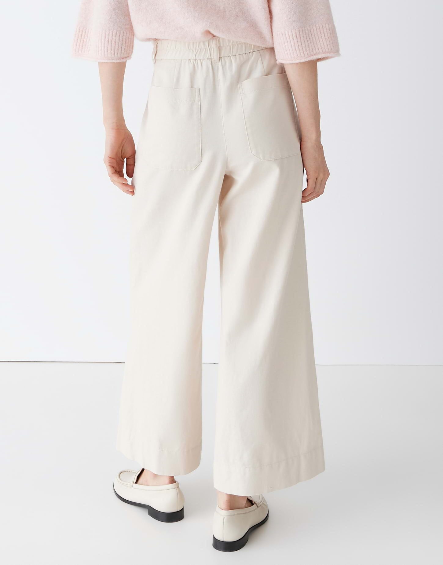 OPUS Leinenhose Relaxed City Pants aus Baumwoll Leinen Mix Weiter Beinverlauf, verdeckter Zip-Fly