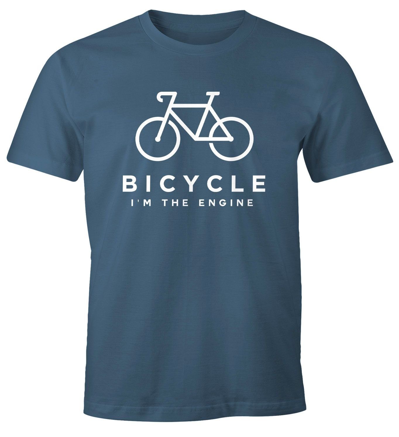 Print-Shirt Herren T-Shirt Fahrrad Sprüche Bicycle I'm the Engine Bike Rad