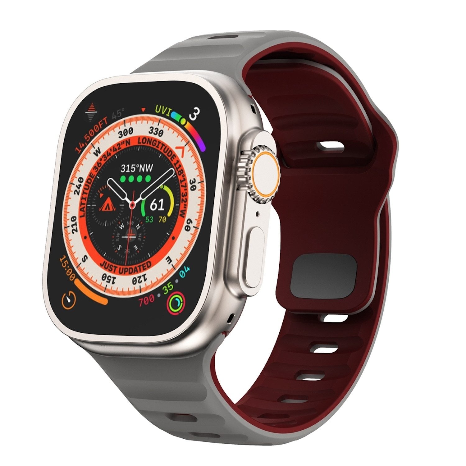 Wigento Smartwatch-Armband Für Apple Watch Ultra 2 / 1 49mm Silikon Design günstig online kaufen