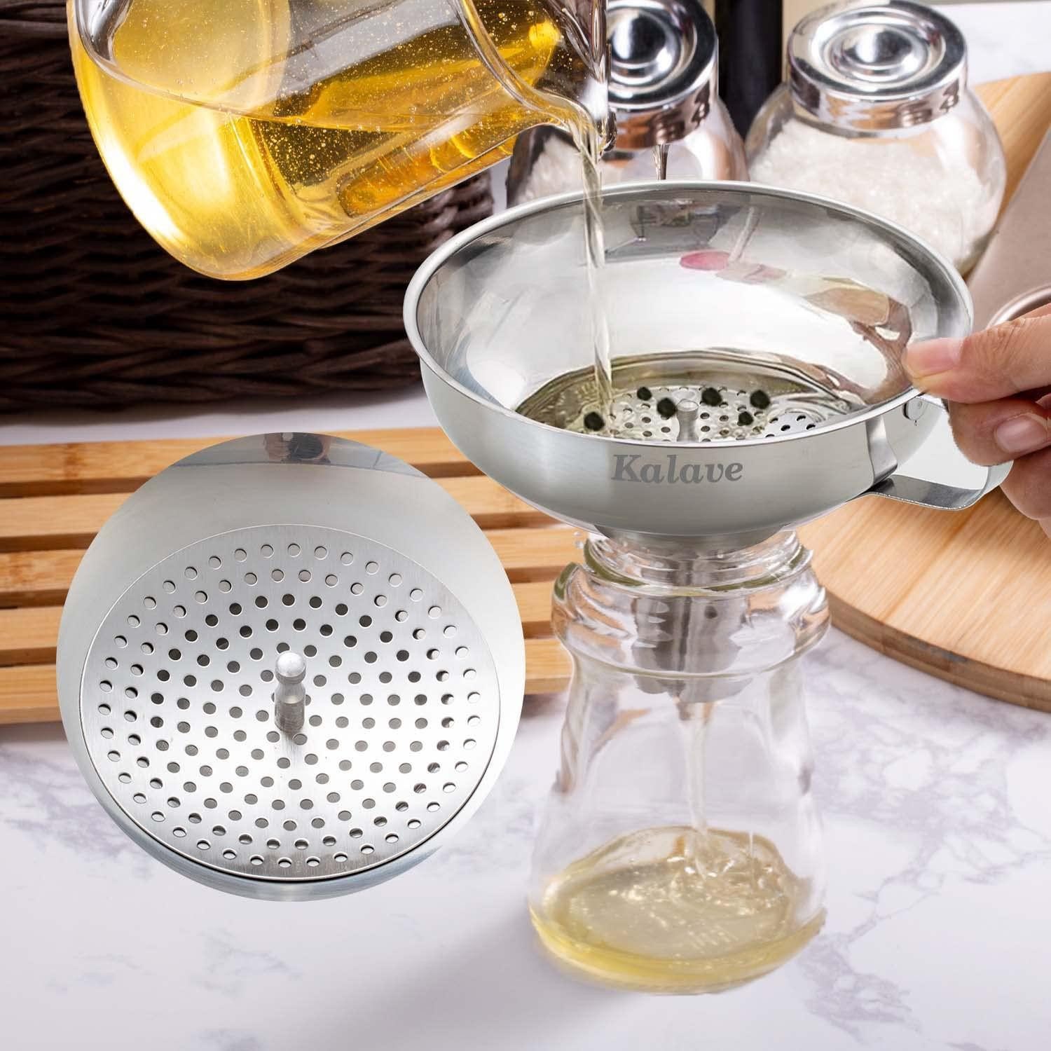 LuxusKollektion Trichter Einmachtrichter Edelstahl Sieb Weithals Set klein groß – Bild 4 von 5