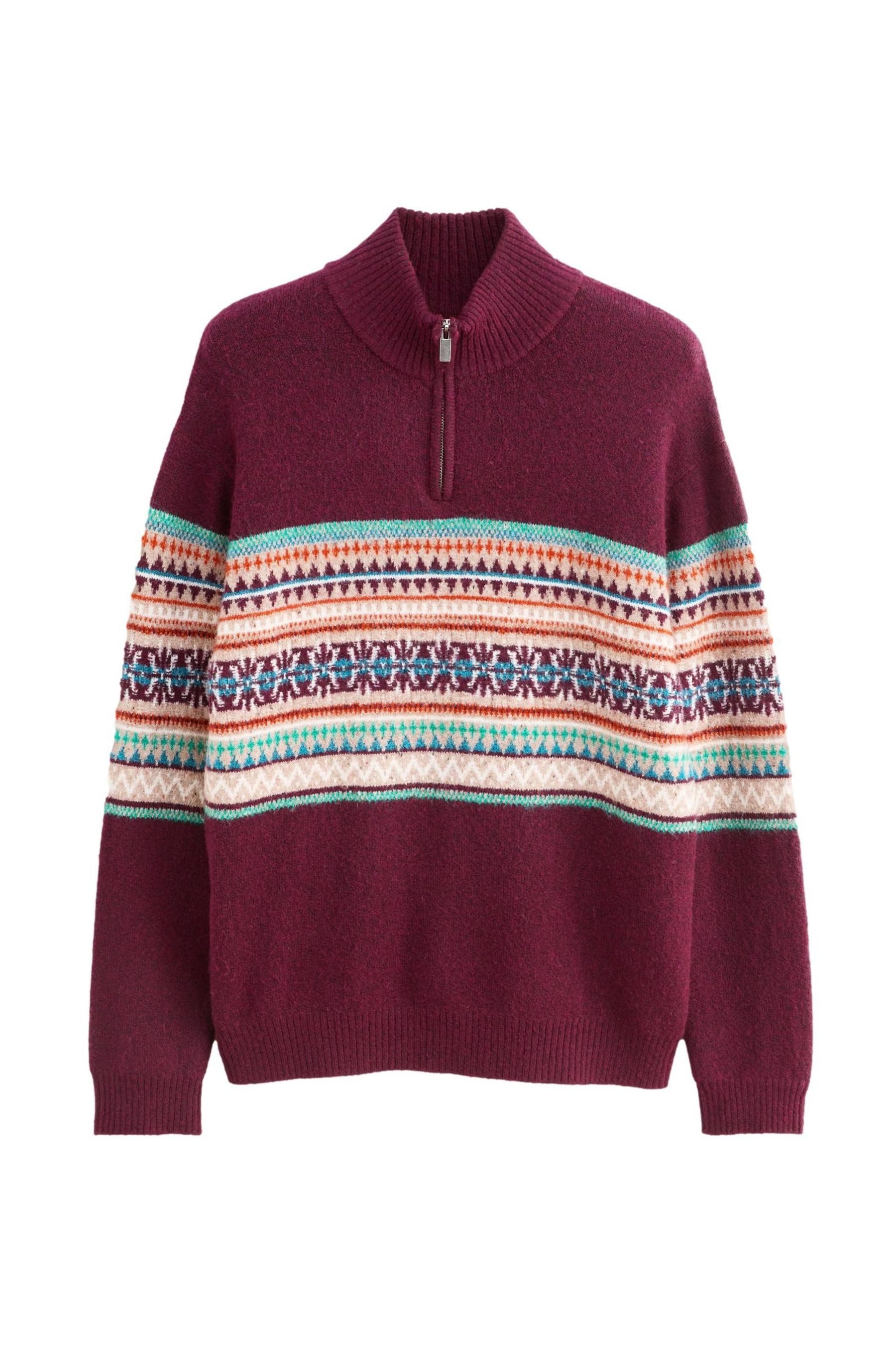 Next Norwegerpullover Regular Fit Troyer, Fairisle-Muster + Blockfarben (1- günstig online kaufen