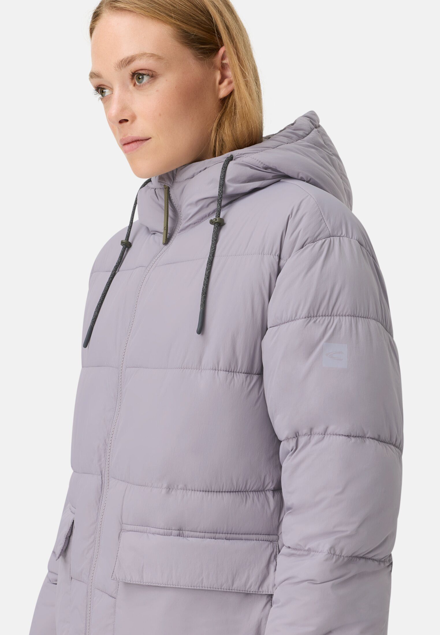 camel active Langmantel mit verstellbarem Saum und fester Kapuze Langarm Kapuze