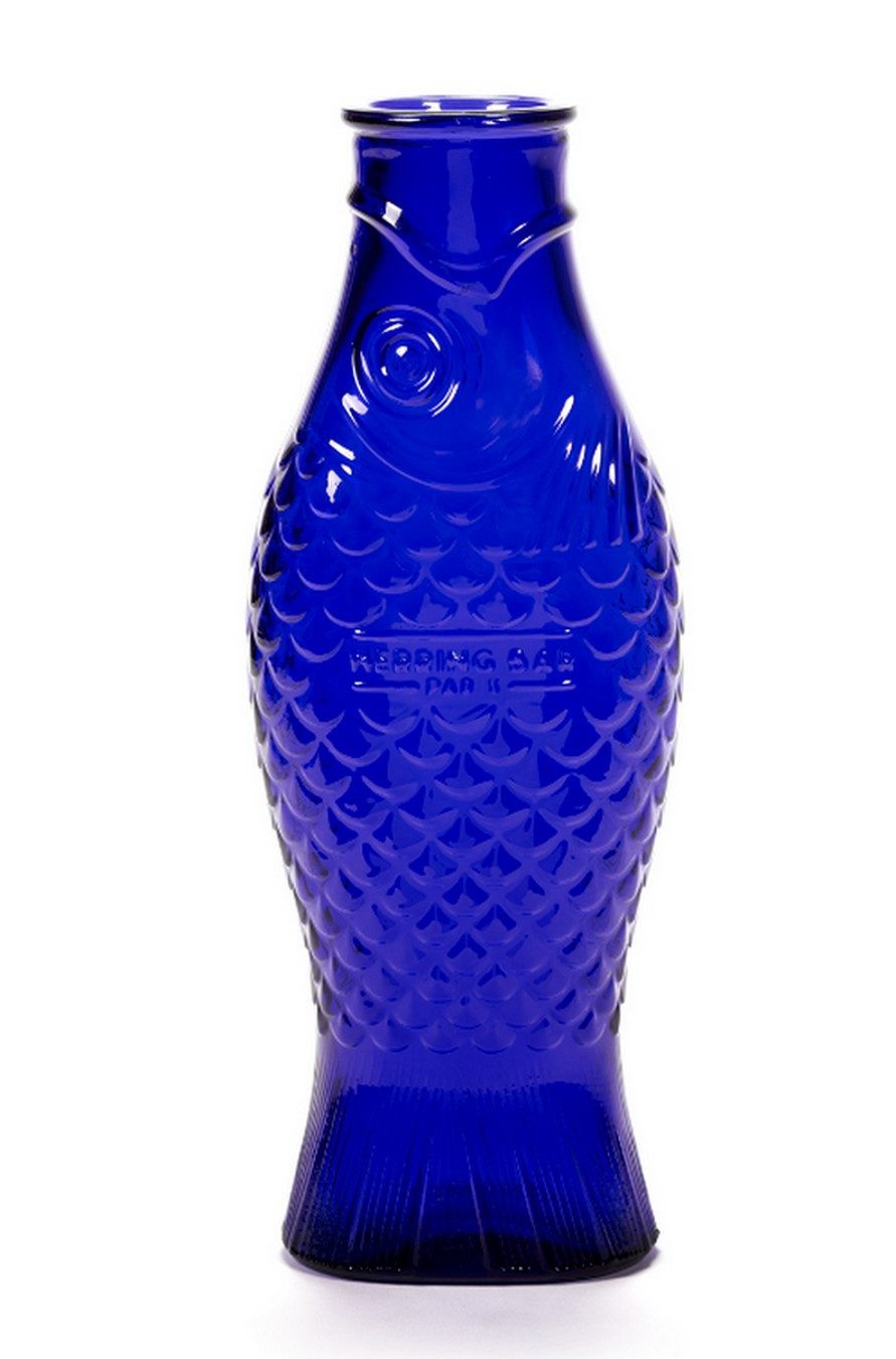 Serax Dekofigur Designer Karaffe Fish & Fish Glas kobaltblau