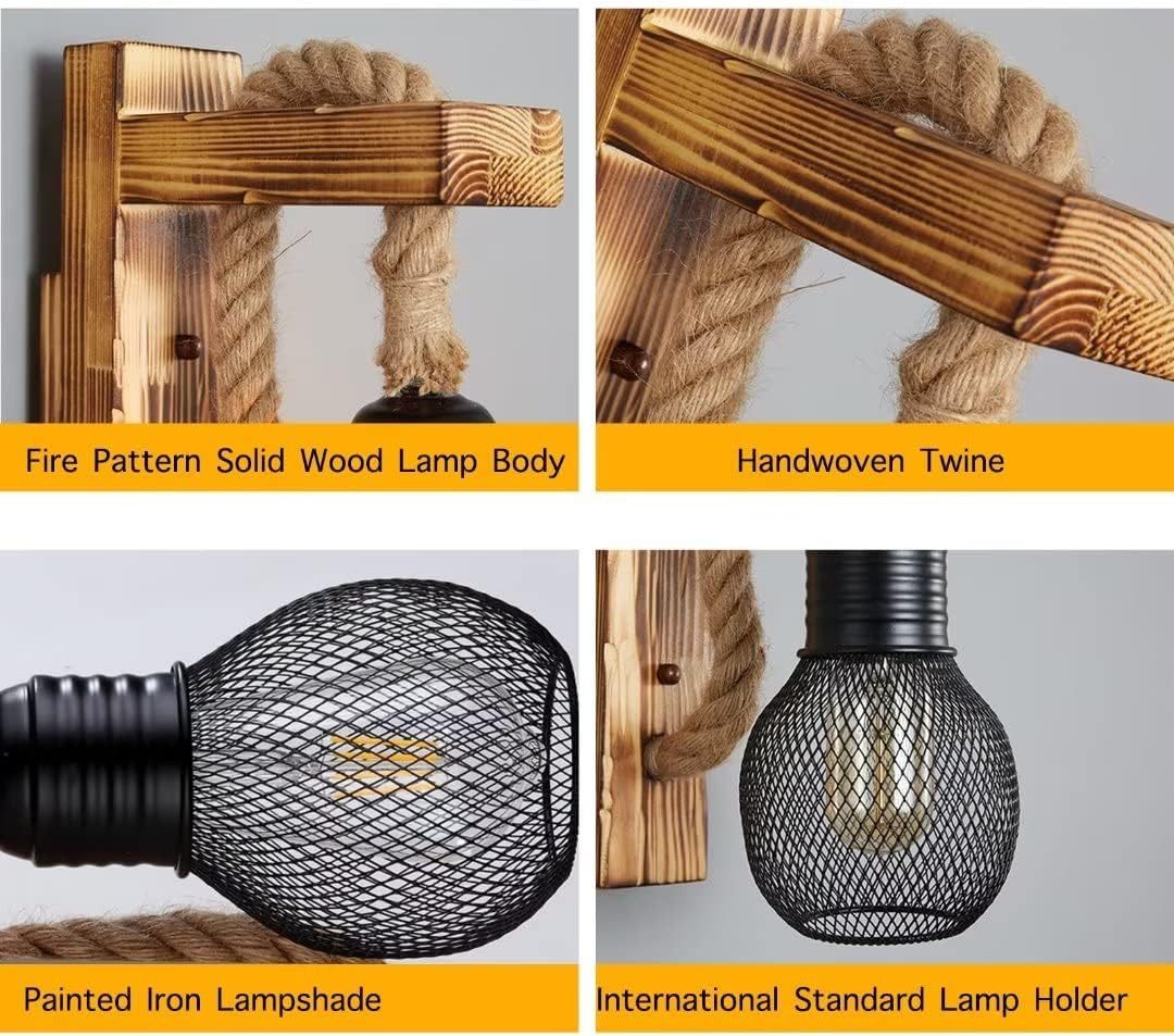 RWEUOQ Wandleuchte Dekorativer Wandleuchter mit Holzsockel günstig online kaufen