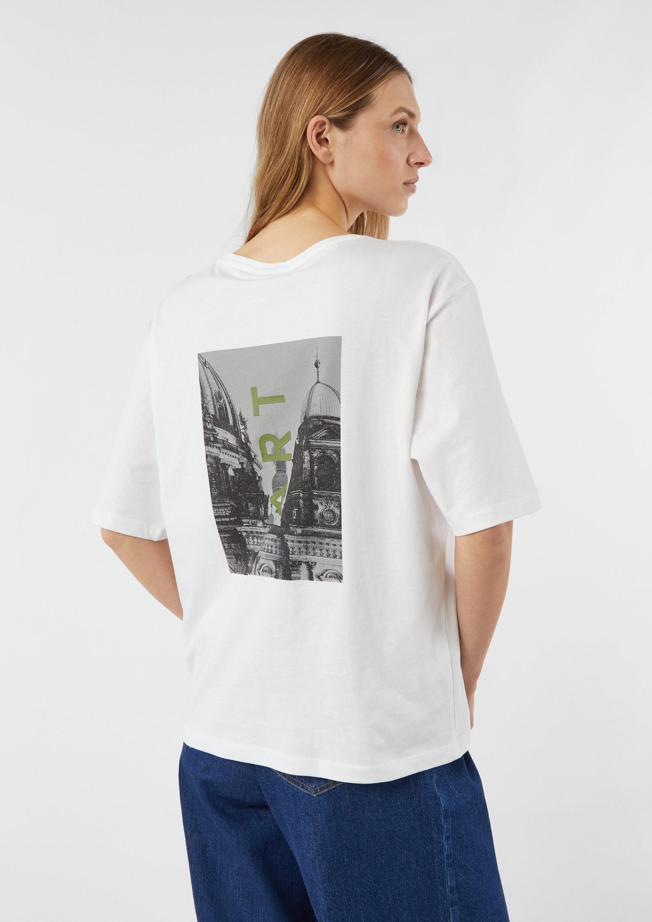 comma Kurzarmshirt T-Shirt Oversized T-Shirt mit Front- und Backprint