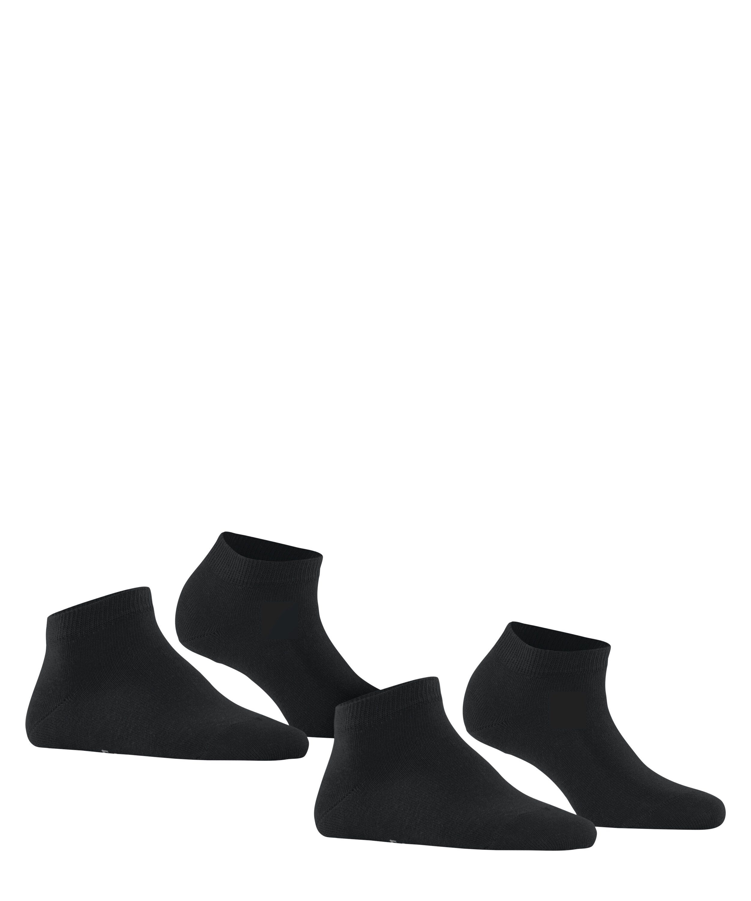 Sneakersocken (3000) 2-Pack Happy black Set 2 Paar FALKE (2-Paar) aus Baumwollsneakern