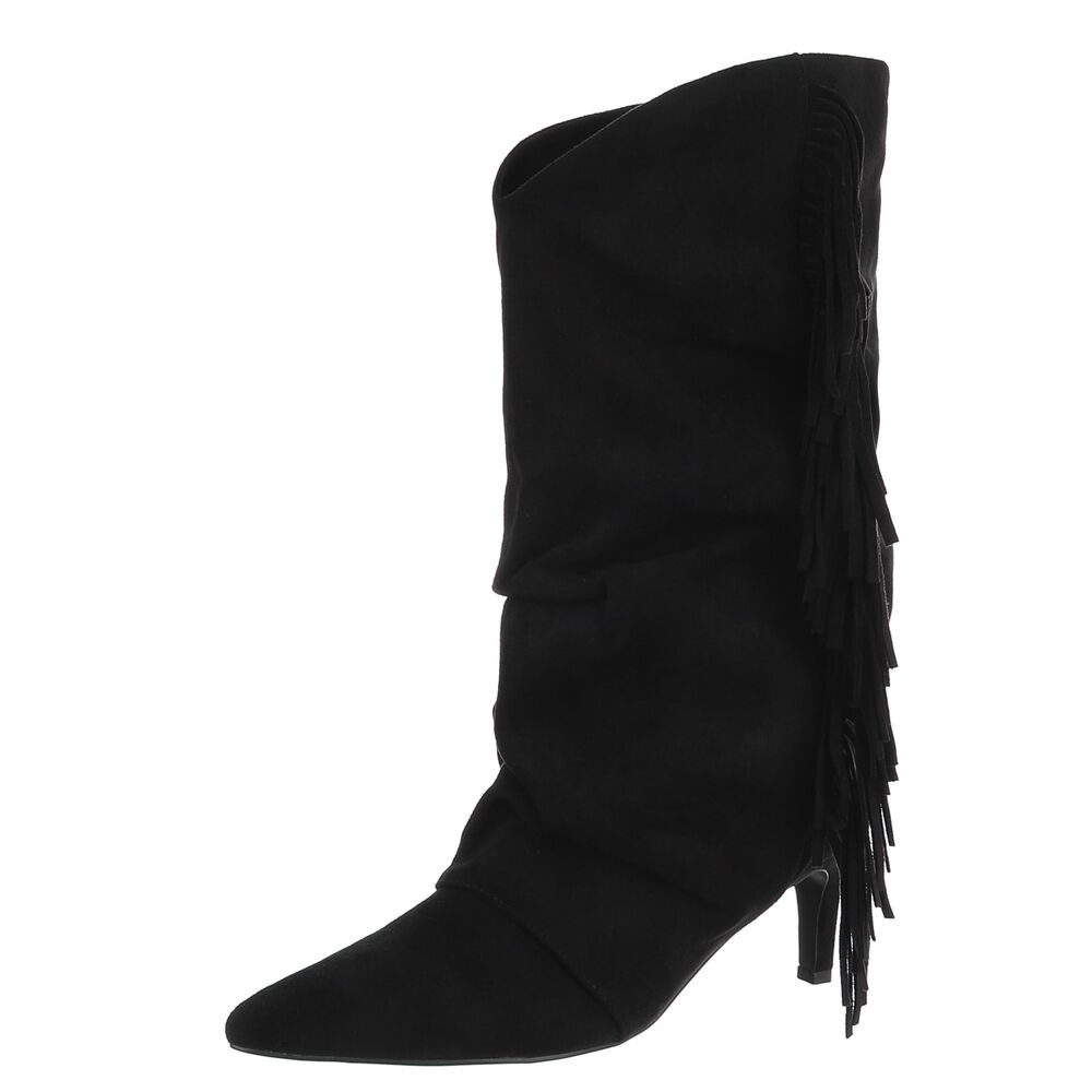 Ital-Design Eleganter Damen-Stiefel mit Fransen-Detail für günstig online kaufen