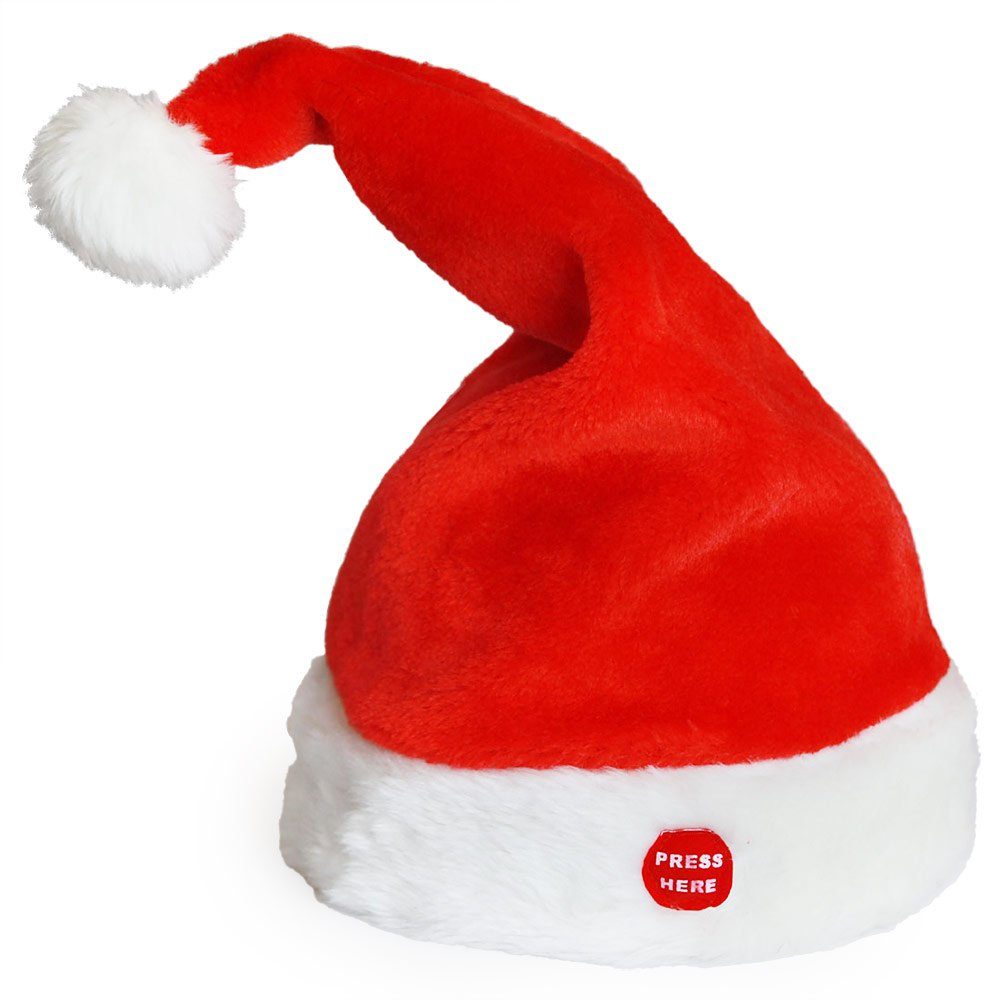 Weihnachtsmütze Mütze Weihnachtsfigur, lux.pro mit Nikolaus Musik Singend Tanzend Weihnachten