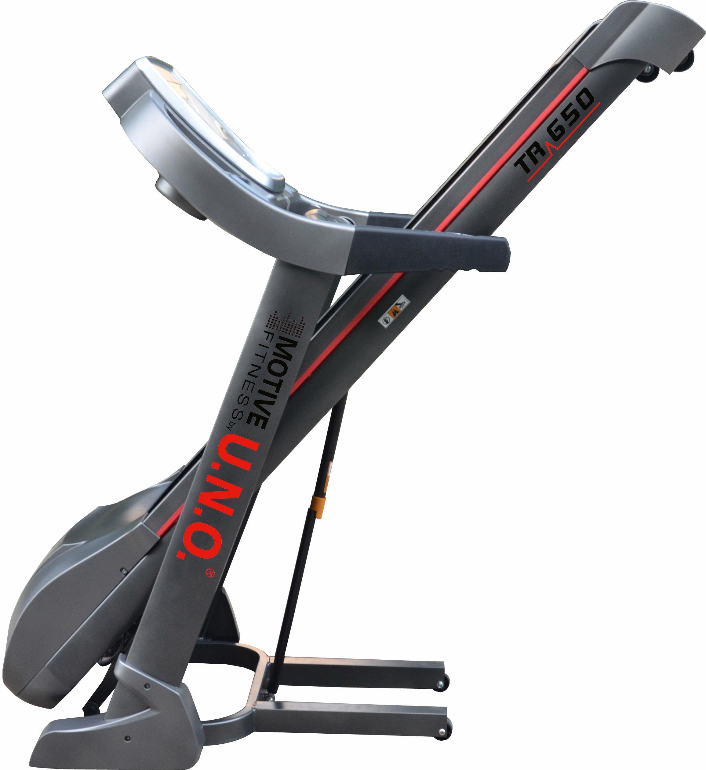 MOTIVE FITNESS by U.N.O. Laufband TR 650 (mit/ohne Unterlegmatte) (mit Soft-Motion-Foldsystem), bis max. 24 km/h, klappbar, 120 kg max. Benutzergewicht