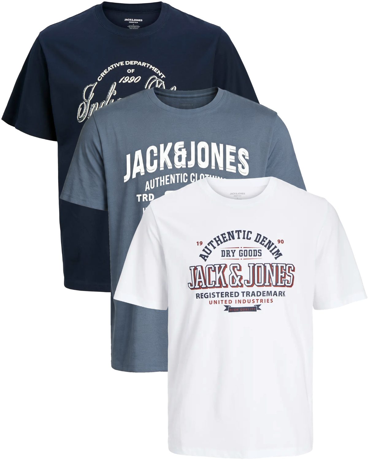 Jack & Jones PlusSize Print-Shirt (Spar-Set, 3er-Pack) Big Size Shirt Übergrößen Shirt