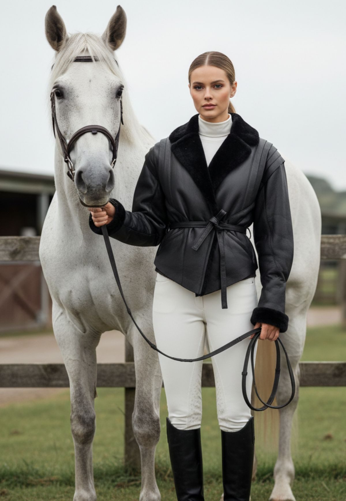 Hollert Winterjacke Lammfelljacke Amara Schwarz