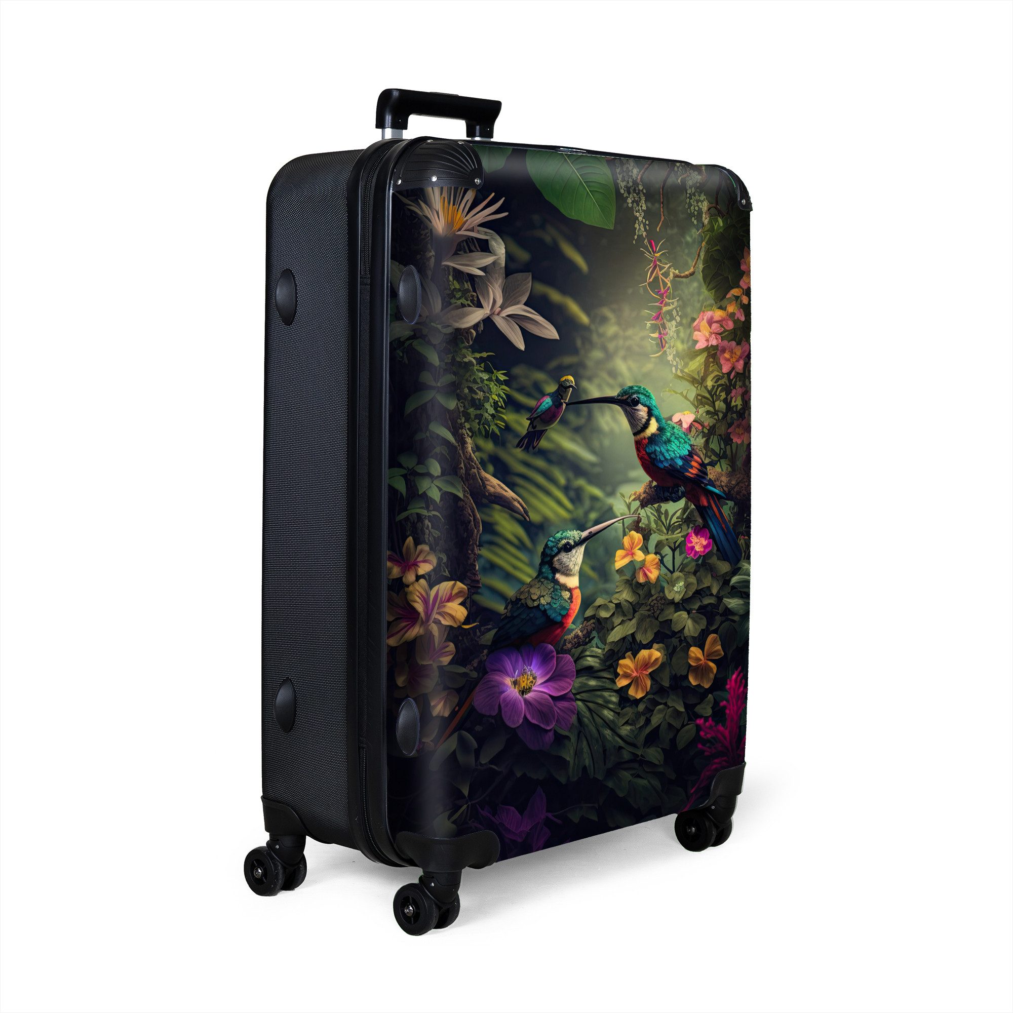 NoBoringSuitcases.com© Hartschalen-Trolley Blumen - Vogel - günstig online kaufen