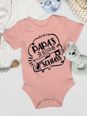 Shirtracer Shirtbody Papas bester Treffer Comic schwarz Geschenk Vatertag Baby