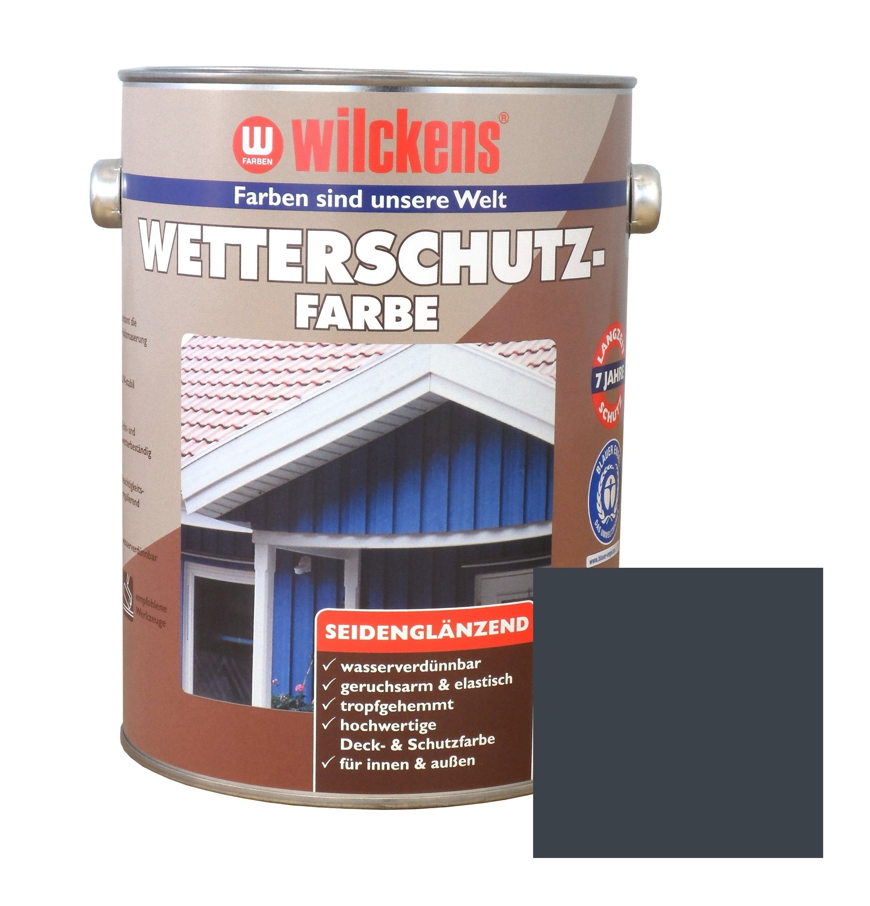 Wilckens Farben Fassadenfarbe, Wetterschutzfarbe Anthrazitgrau 2,5 L