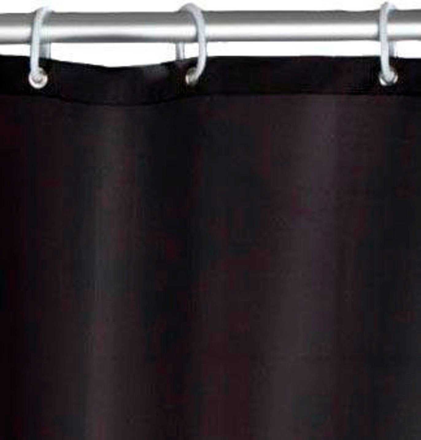 WENKO Duschvorhang Uni Black Breite 180 cm, Höhe 200 cm, Polyester, waschbar