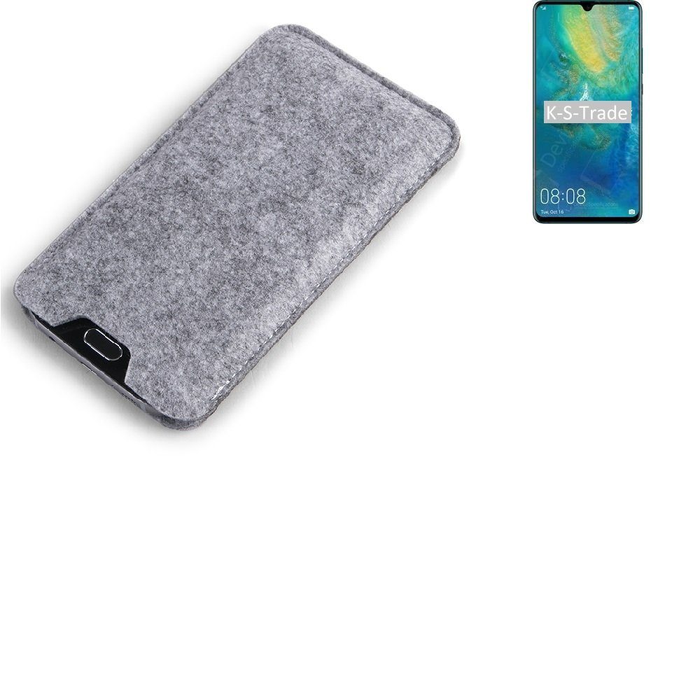 K-S-Trade Handyhülle für Huawei Mate 20 X 5G, Filz Handyhülle Schutzhülle Filztasche Filz Tasche Case Sleeve