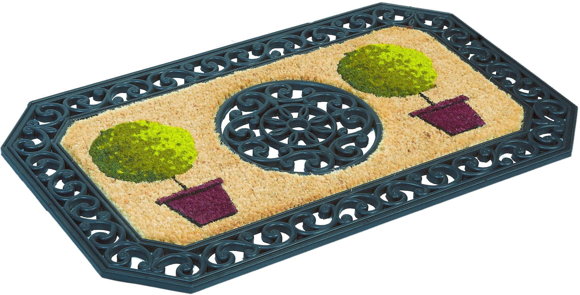 ASTRA Fußmatte Coco Twin 3, rechteckig, Höhe: 13 mm, Schmutzfangmatte, Kokosmatte, Gusseisen Optik