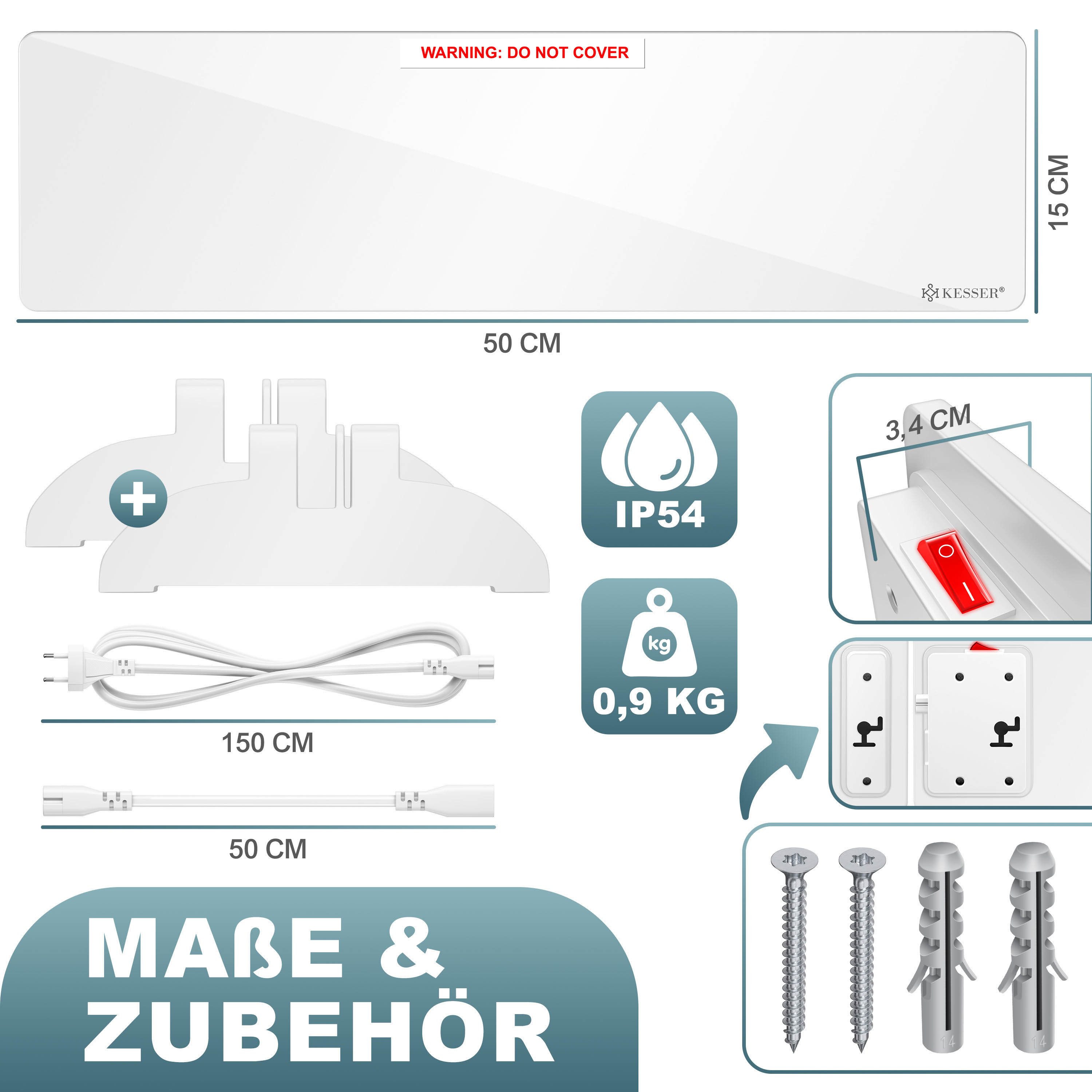 KESSER Infrarotheizung Anti Schimmel Heizung 50W günstig online kaufen