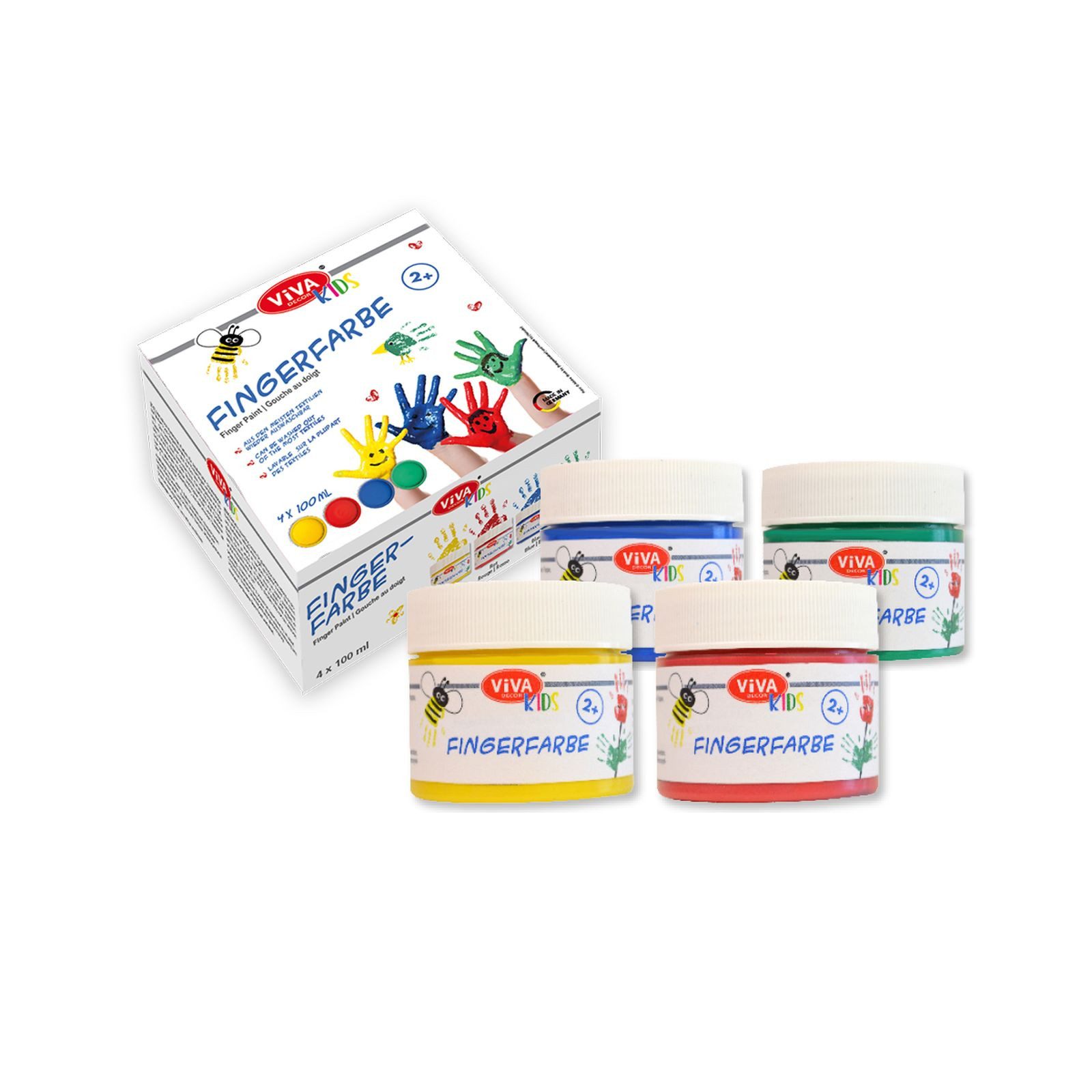 Viva Decor Fingerfarbe KIDS, 4er Set