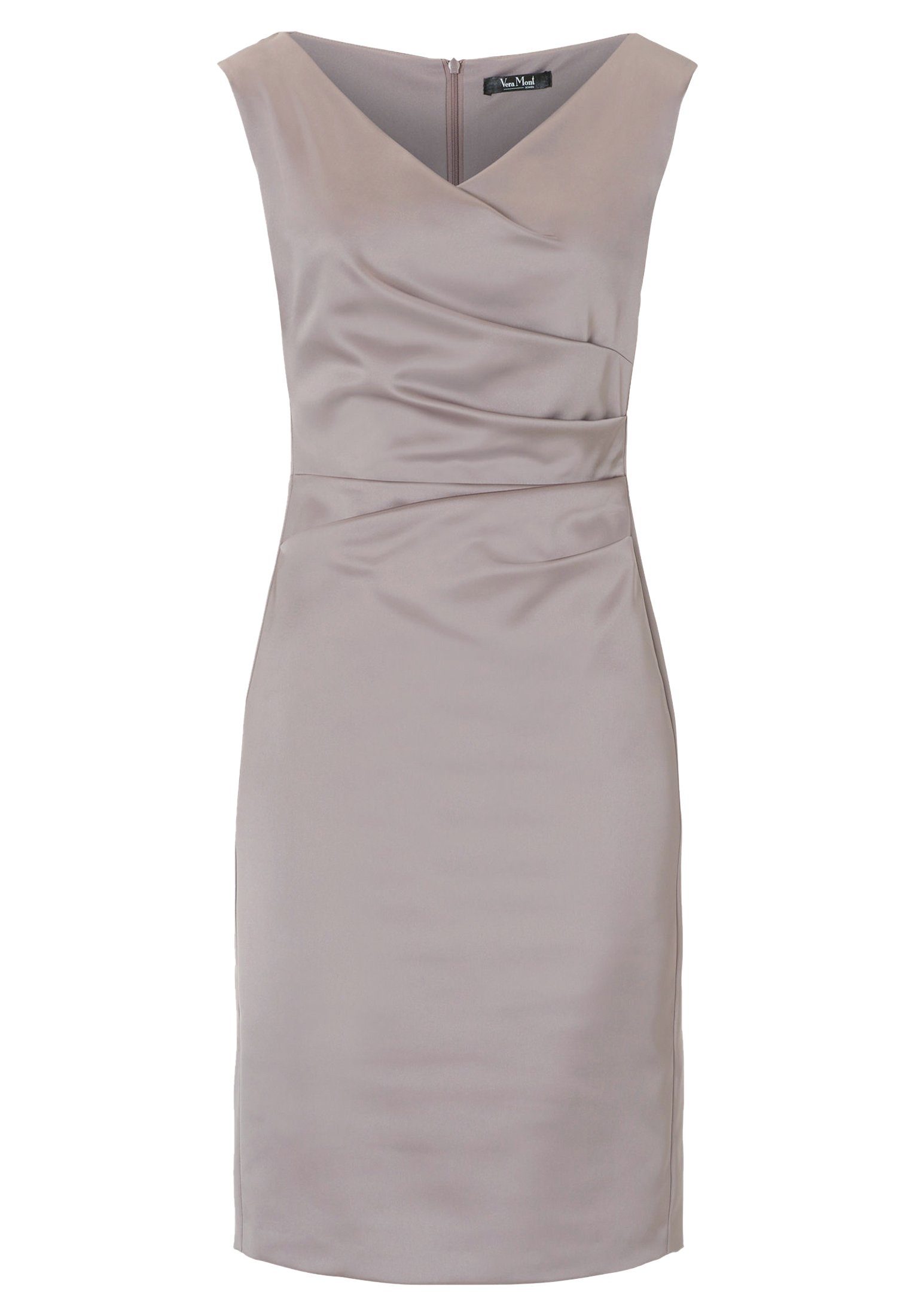 Minikleid Smoky Raffung mit Taupe Vera (1-tlg) Mont