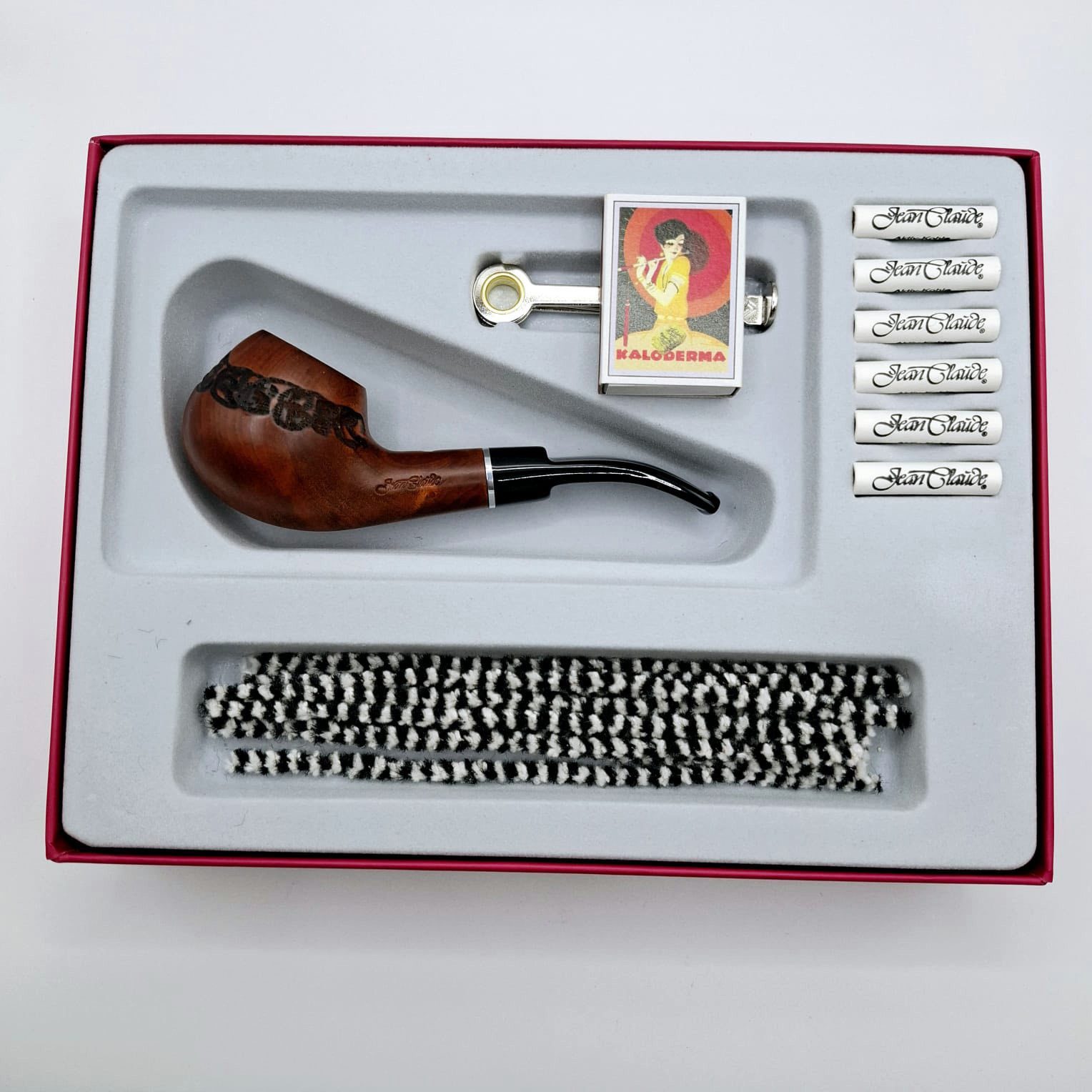 Handpfeife Pfeife Geschenkset Anfänger Set Pfeife braun gebogen