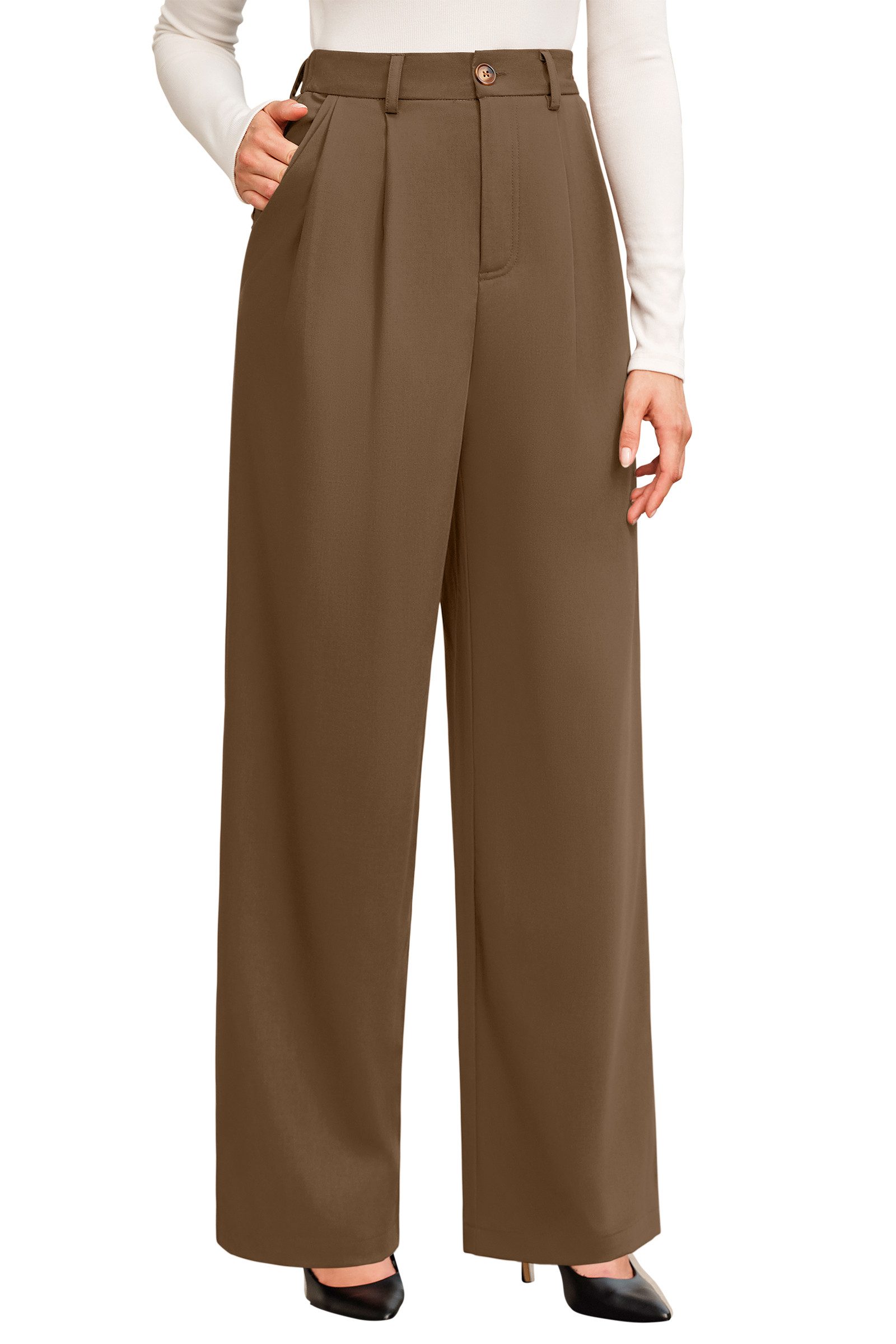 Arach&Cloz Palazzohose Damen Loungehose Paperbag-Hose Taillenhose Anzughose günstig online kaufen