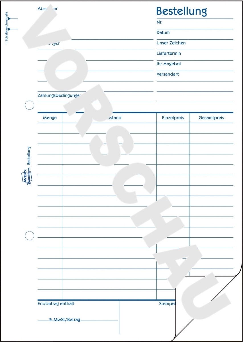Formularblock Formularbuch Bestellungen A5 2x50 Blatt