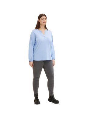 TOM TAILOR Blusenshirt Plus Size Hemd Bluse Gestreift Curvy T-SHIRT STRIPE BLOUSE 5355 in Blau
