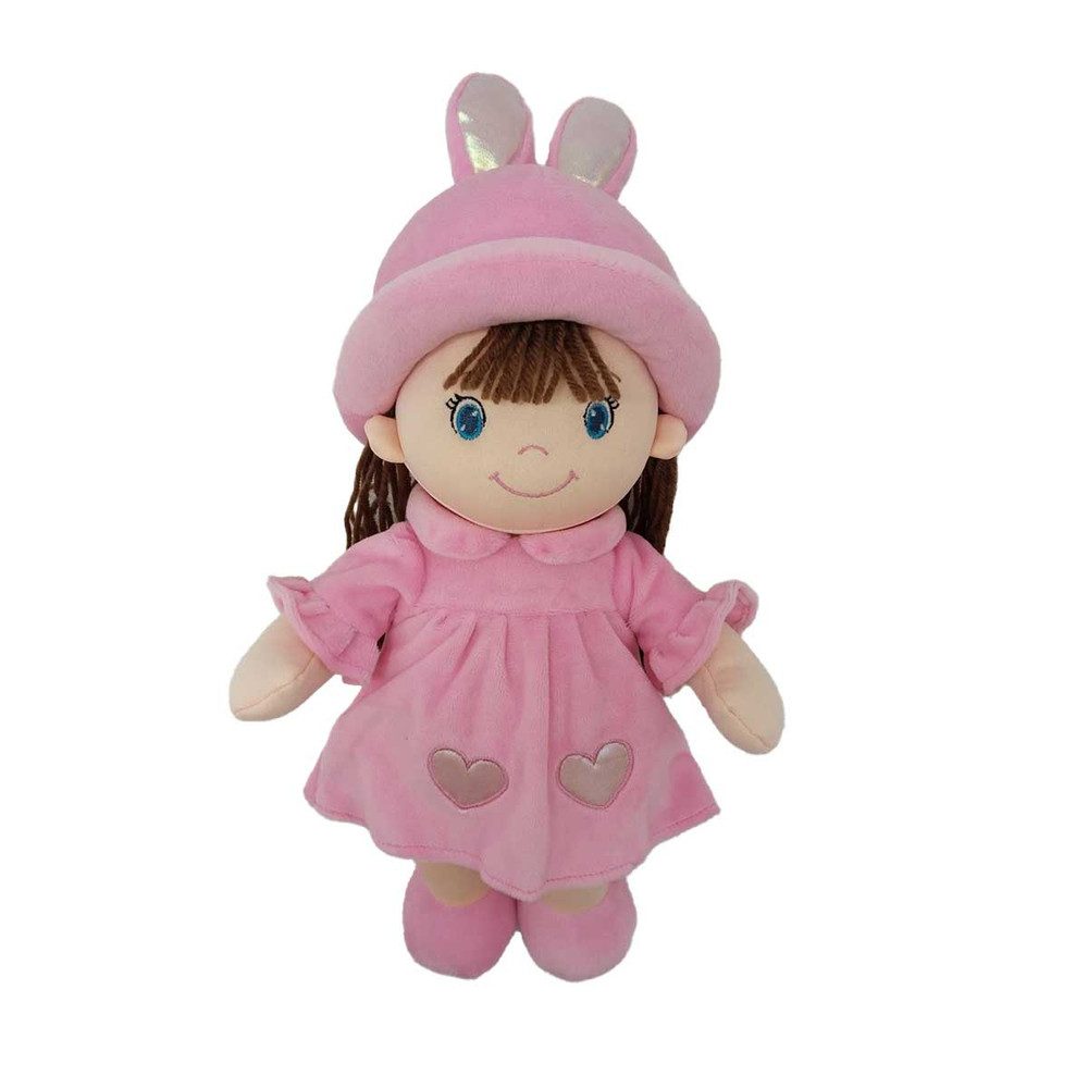 Babypuppe Besttoy - Weichpuppe Maggy - mit pinkem Kleid