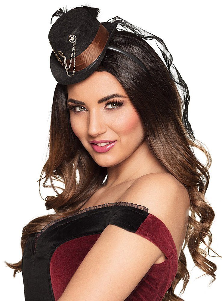 Elope Kostüm Steampunk Mini-Zylinder schwarz, Viktorianische Kopfbedeckung passend zum Steampunk-Kostüm