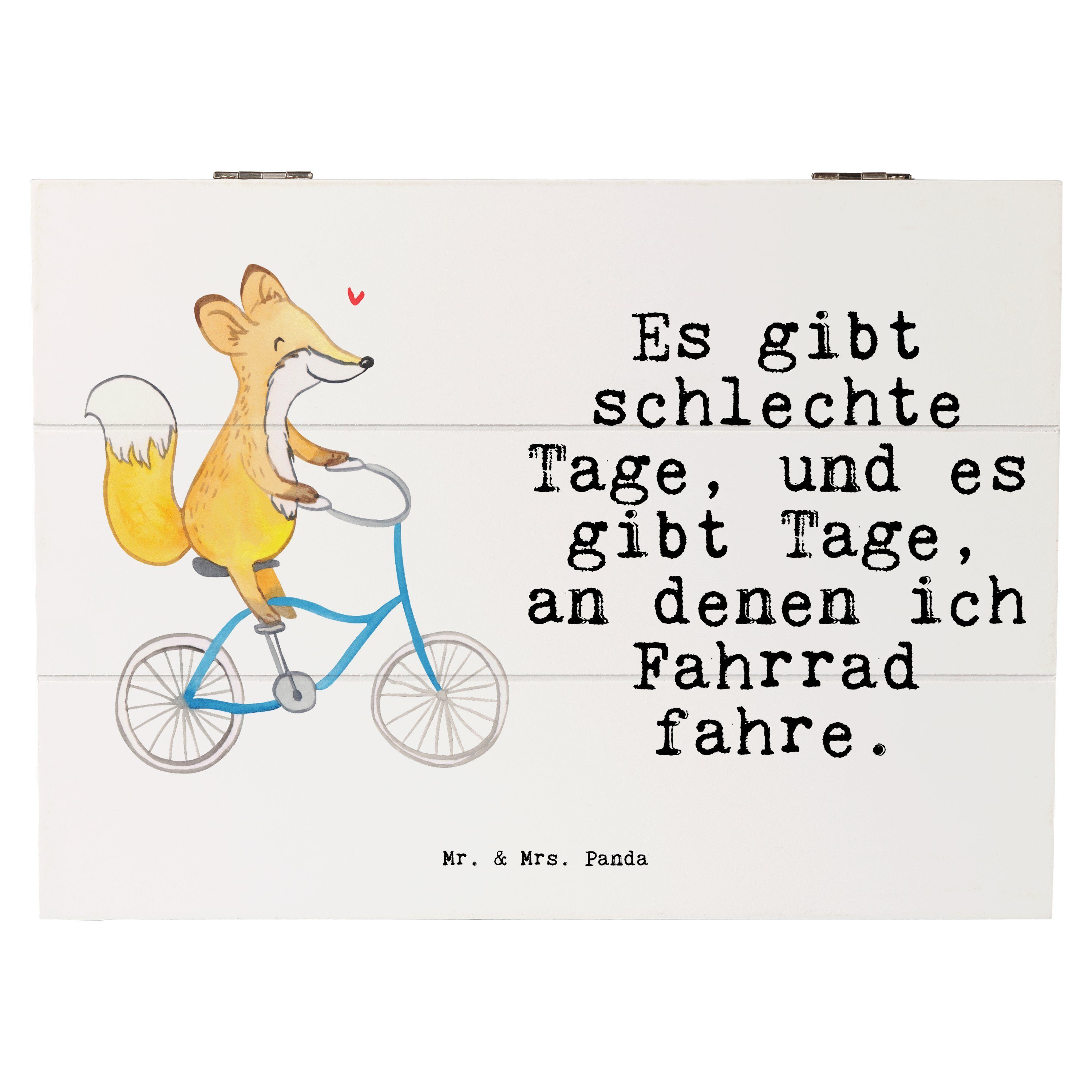 Mr. & Mrs. Panda Dekokiste Fuchs Fahrrad fahren Tage - Weiß - Geschenk, Erinnerungsbox, Schenken (1 St)