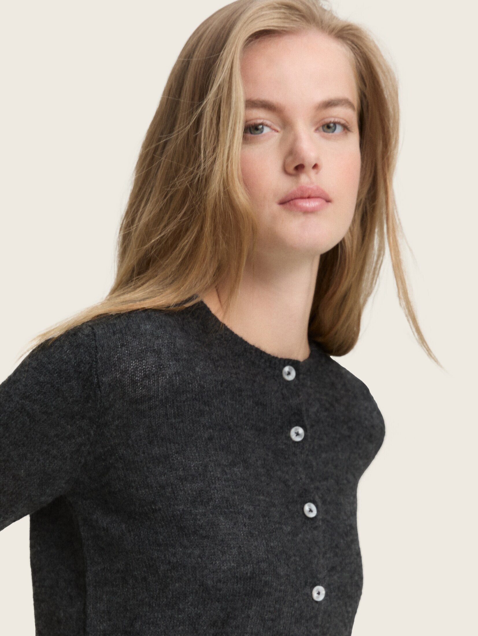 TOM TAILOR Denim Cardigan Pullover & Strickjacken Cardigan mit Rundhalsausschnitt