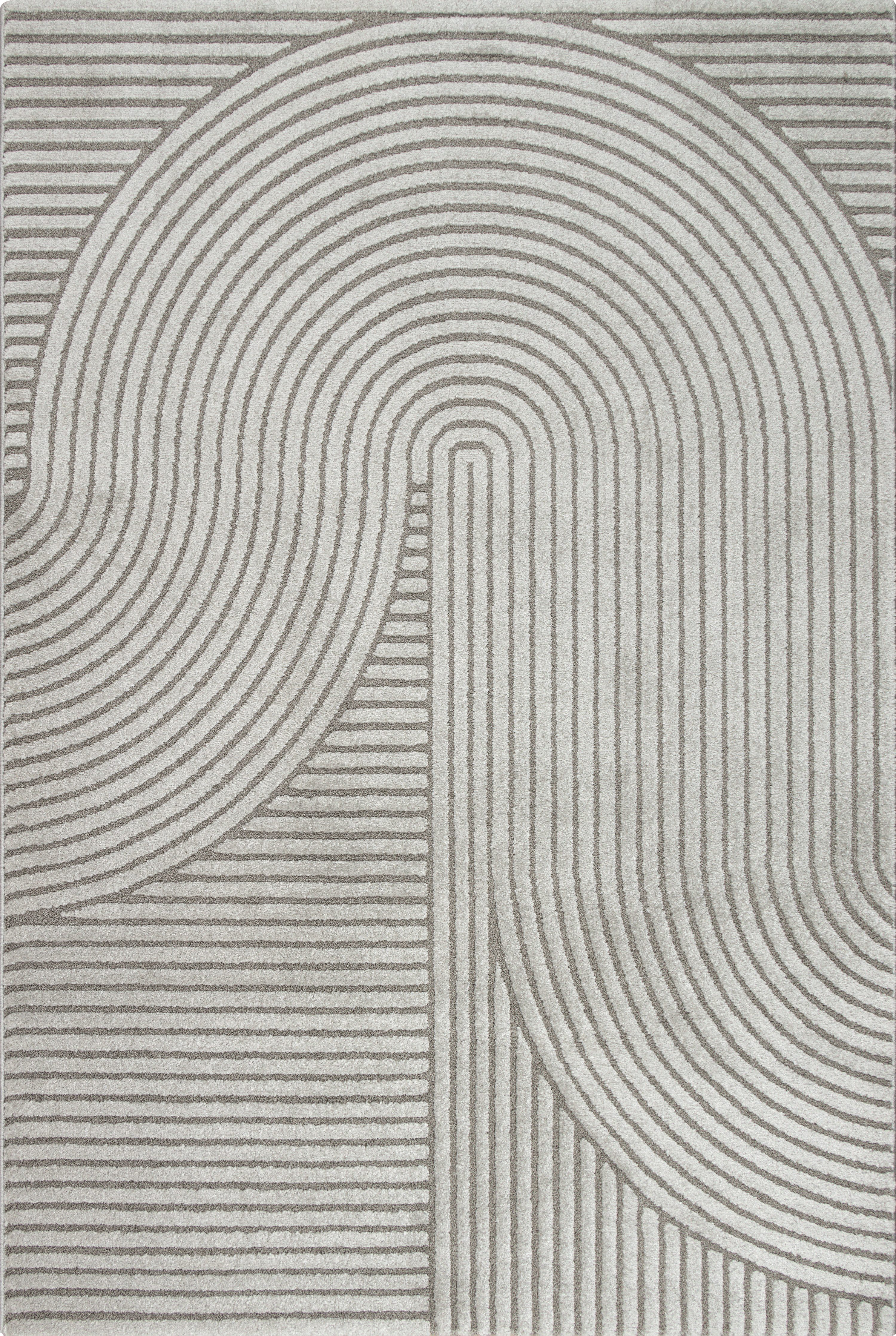 merinos Teppich Elio, rechteckig, Höhe: 16 mm, moderner Kurzflor Teppich mit Hoch-Tief-Effekt, 3D Effekt