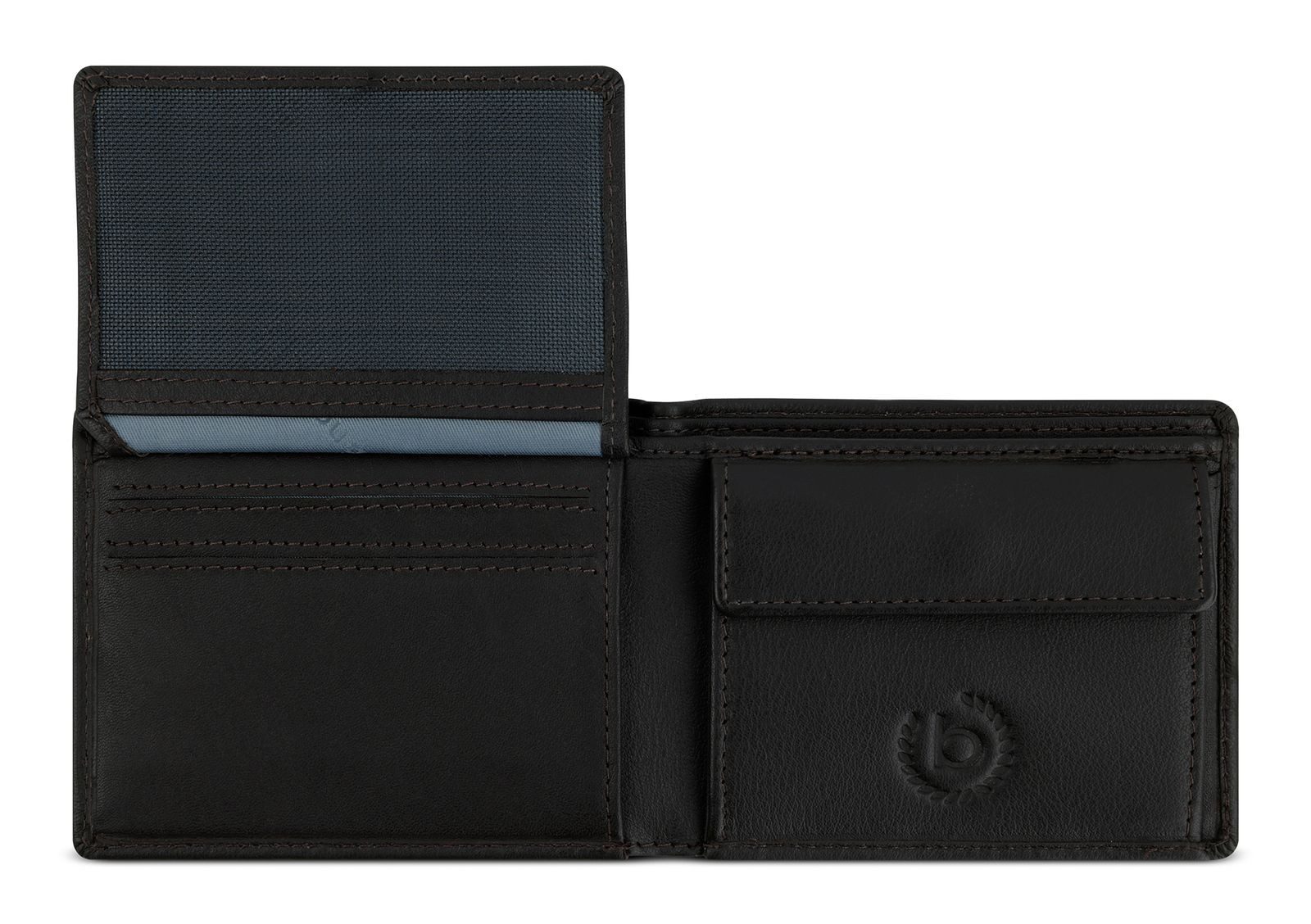 bugatti Geldbörse RFID Mini Wallet With Flap, aus echtem Rindsleder mit RFID-Blocker Schutz