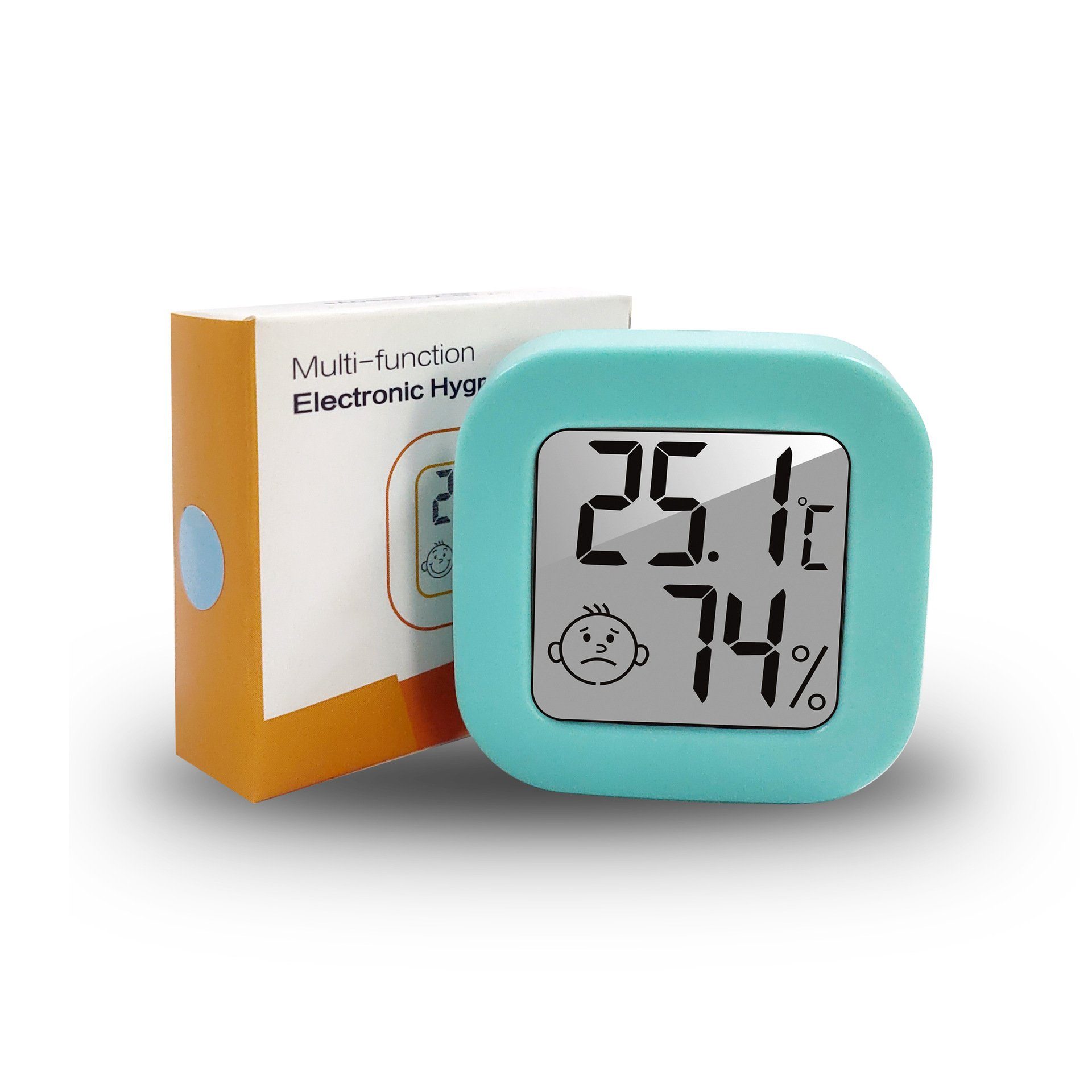 Dedom Raumthermometer Mini Digital Thermometer,Hygrometer mit Smiley-Gesicht, Kompakt und tragbar