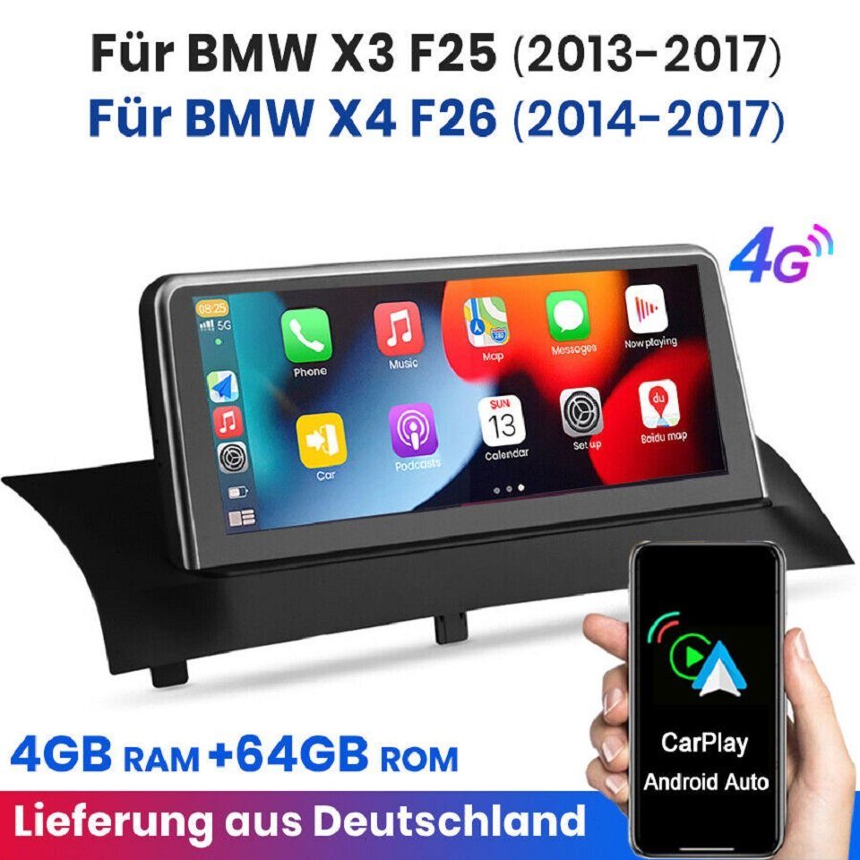 64GB F25 Apple Einbau-Navigationsgerät BMW X3 Android CIC Autoradio Zoll 13 GABITECH 10.25 Für Carplay