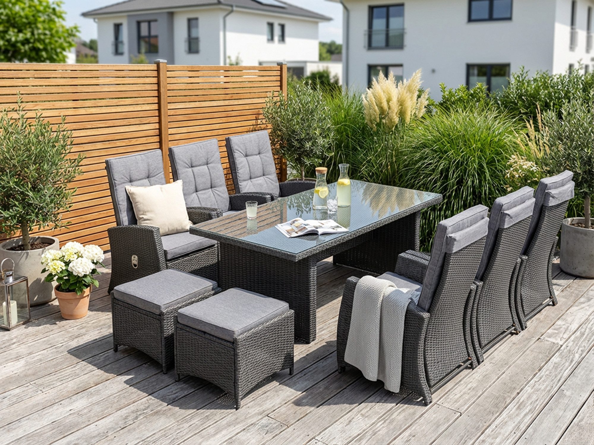 KONIFERA Garten-Essgruppe »New Paris«, (Set, 23-tlg., 6 Sessel, Rückenlehne günstig online kaufen