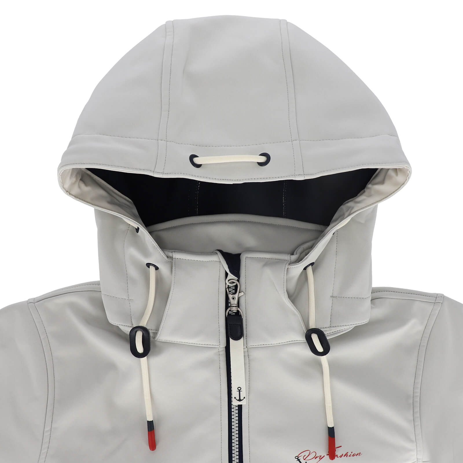 Dry Fashion Softshellmantel Hooge Damen Softshelljacke Mantel Outdoor-Jacke mit Fleece-Innenfutter Atmungsaktiv, Wind- und wasserabweisend, 2-Wege-Reißverschluss, Kapuze
