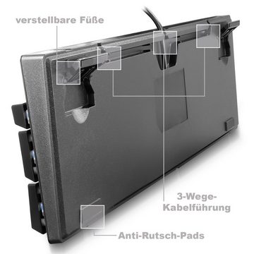 EAXUS Mechanische USB Tastatur Mychanics 94420 - Gaming & Office Gaming-Tastatur (Blue Switches, LED-Beleuchtung, programmierbare Makro-Funktion)