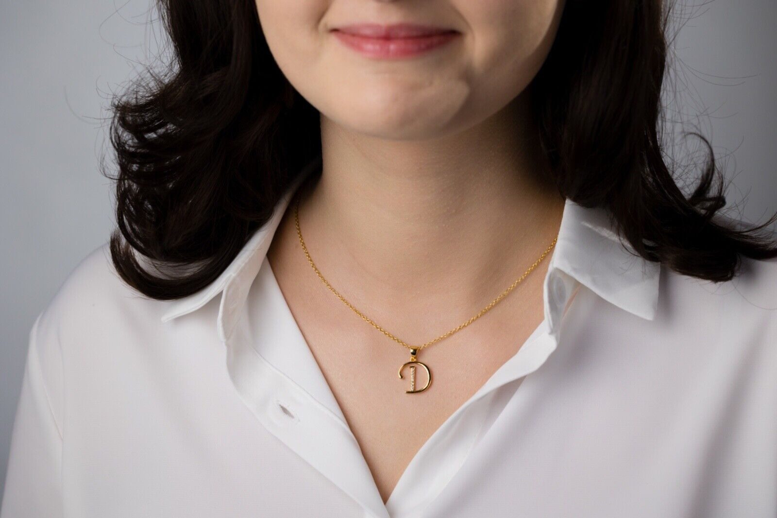 AMERITA Kette mit Anhänger Buchstaben D 925 Sterling Silber goldene Halskette Buchstabenkette, (inkl. Luxus Schmucketui), Geschenkidee für Frauen Damen – Bild 2 von 5