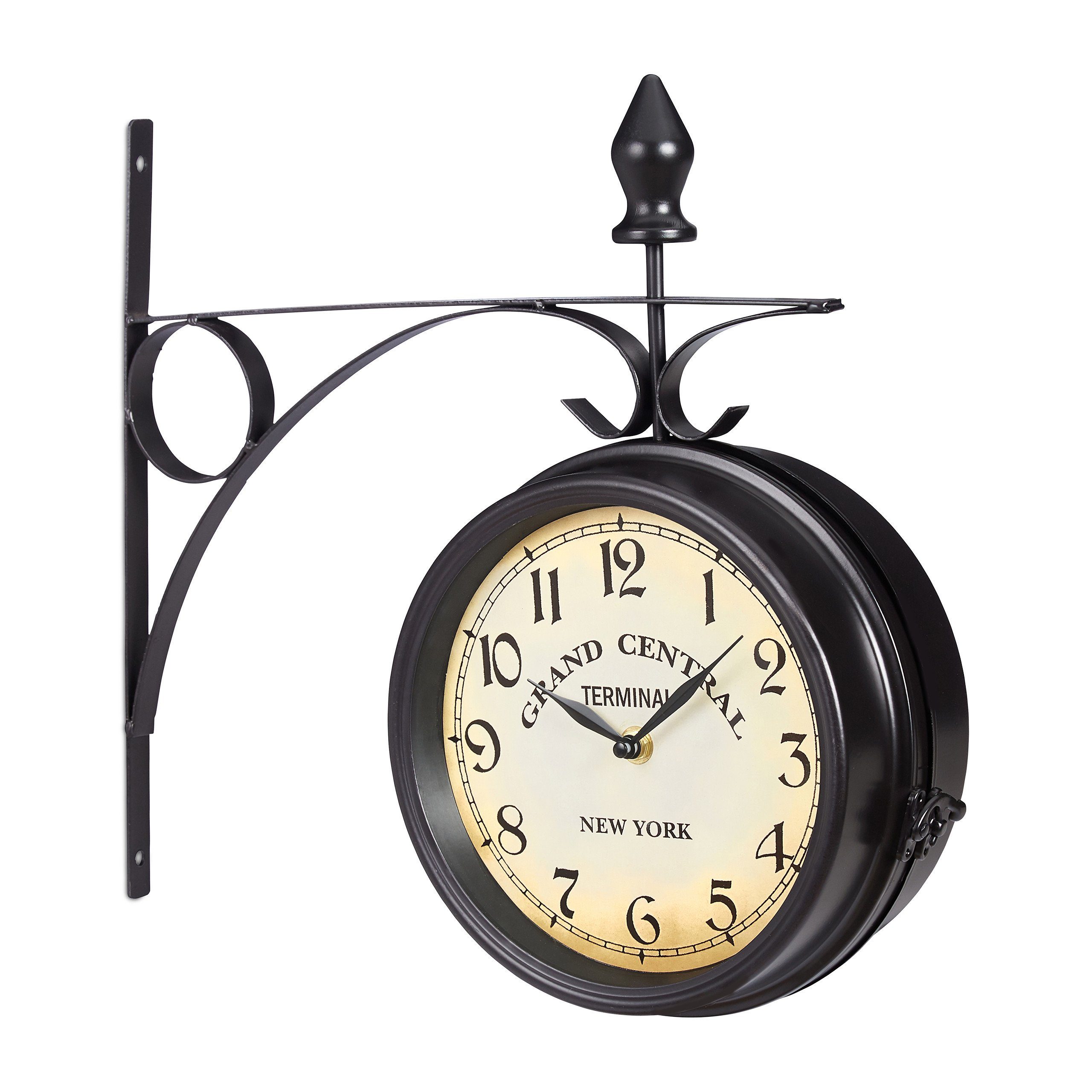 relaxdays Wanduhr Bahnhofsuhr doppelseitig günstig online kaufen