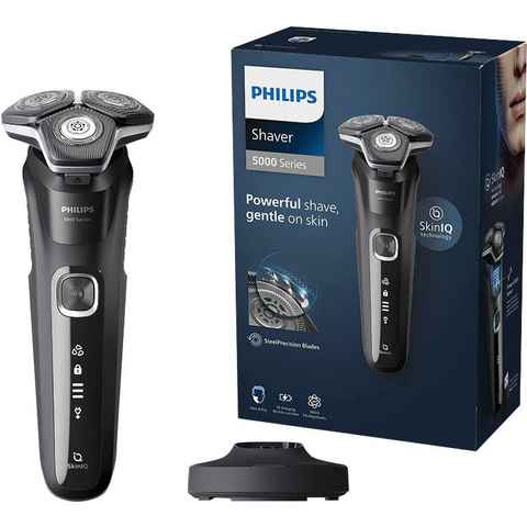 Philips Elektrorasierer Shaver Series 5000 S5898/25, ausklappbarer Präzisionstrimmer, Ladestand, mit SkinIQ Technologie