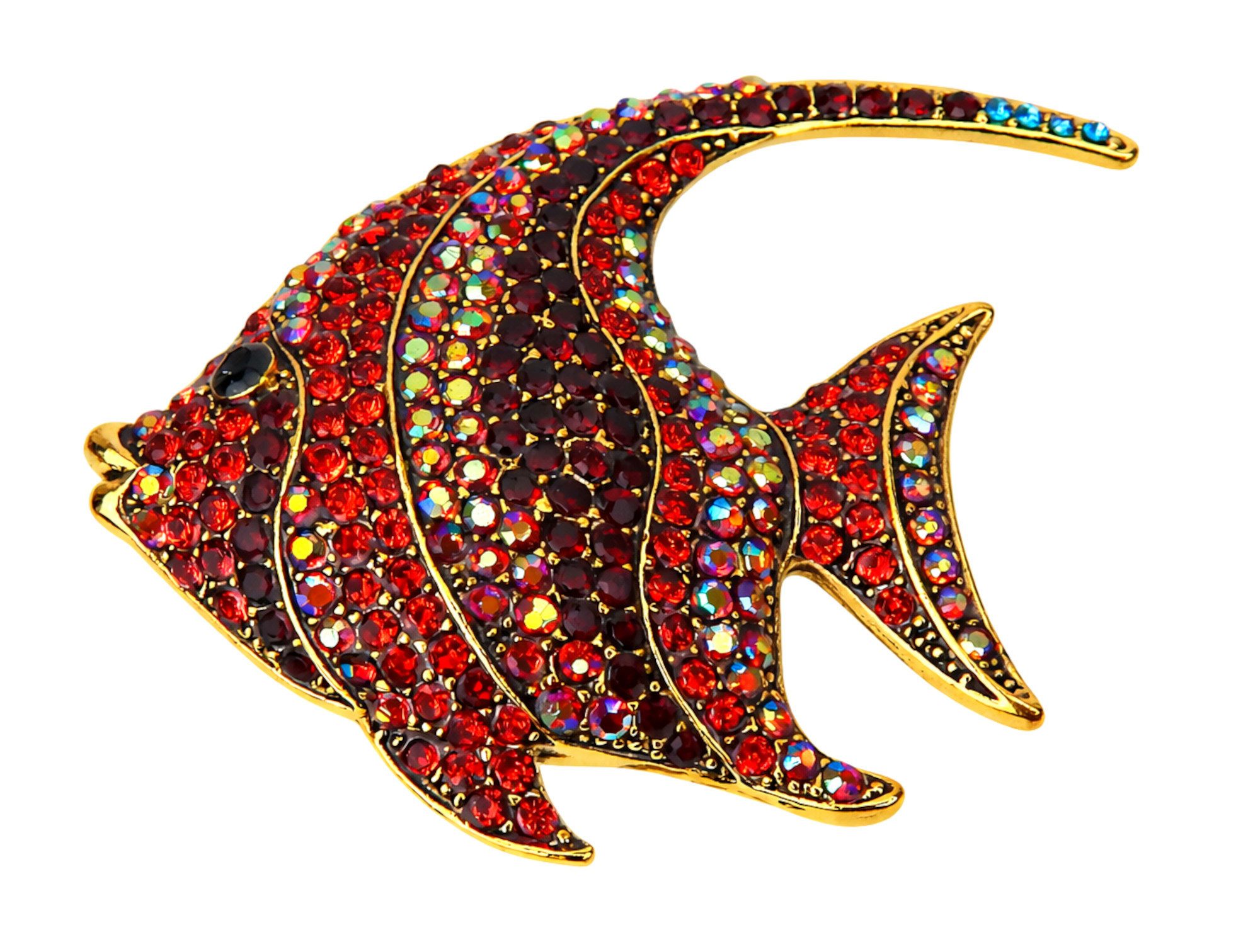 Ella Jonte Brosche, maritime funkelnde Glitzer Strass Brosche Fisch