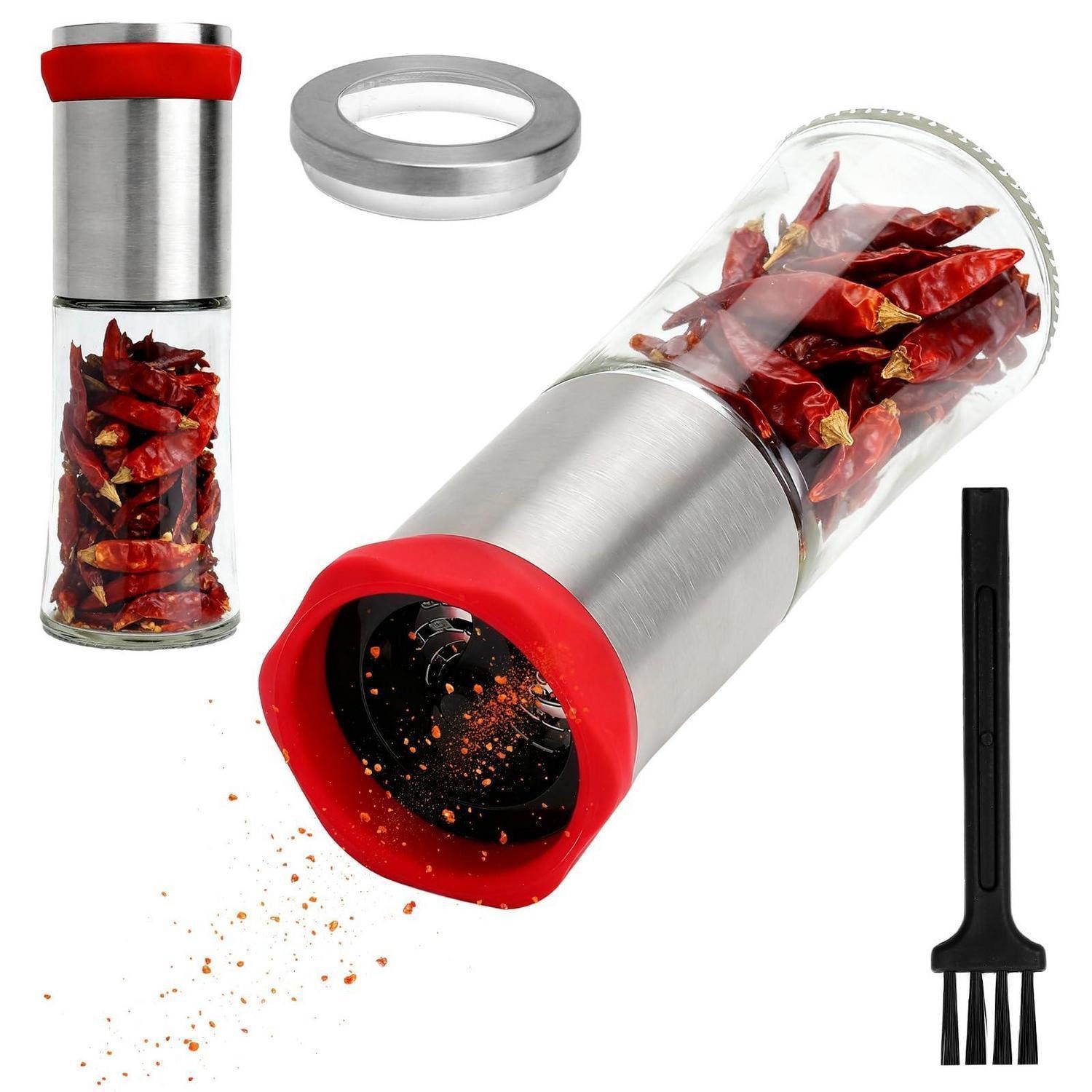 LuxusKollektion Chilimühle Chilimühle Edelstahl Glas Bürste 150ml