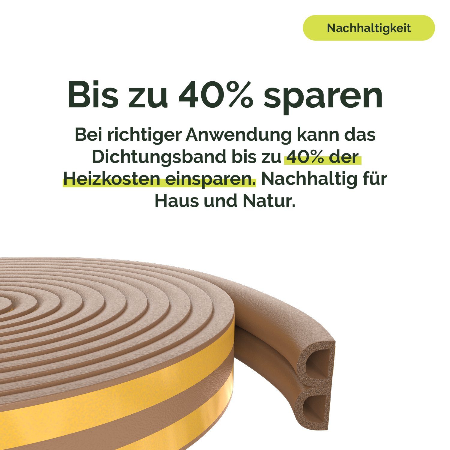 Nematek Insektenschutz-Fensterrahmen Nematek® selbstklebend Braun Tür- Dichtungsband und Fensterspalten, für