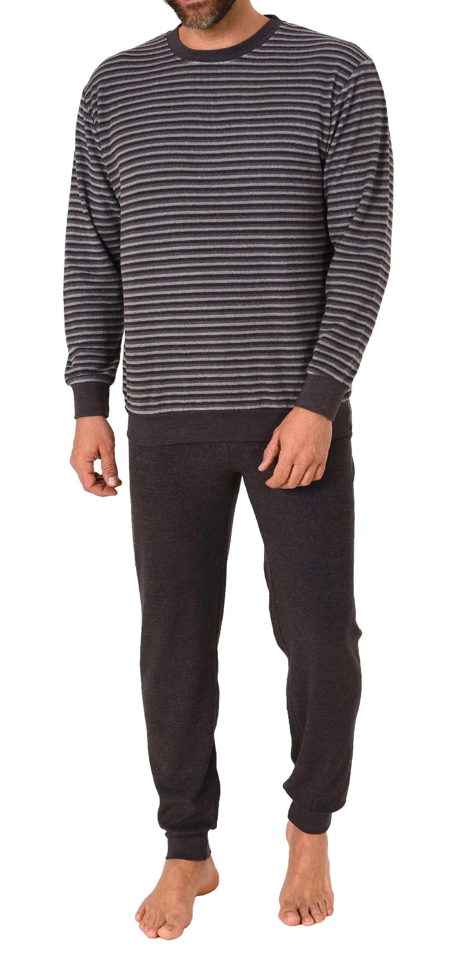 Trend by Normann Pyjama Herren Frottee Schlafanzug mit Bündchen in Streifen günstig online kaufen